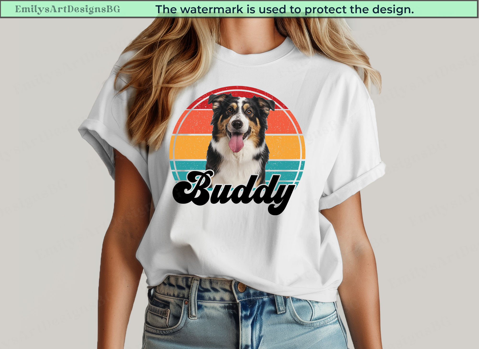 Custom Photo and Name Dog T-shirt