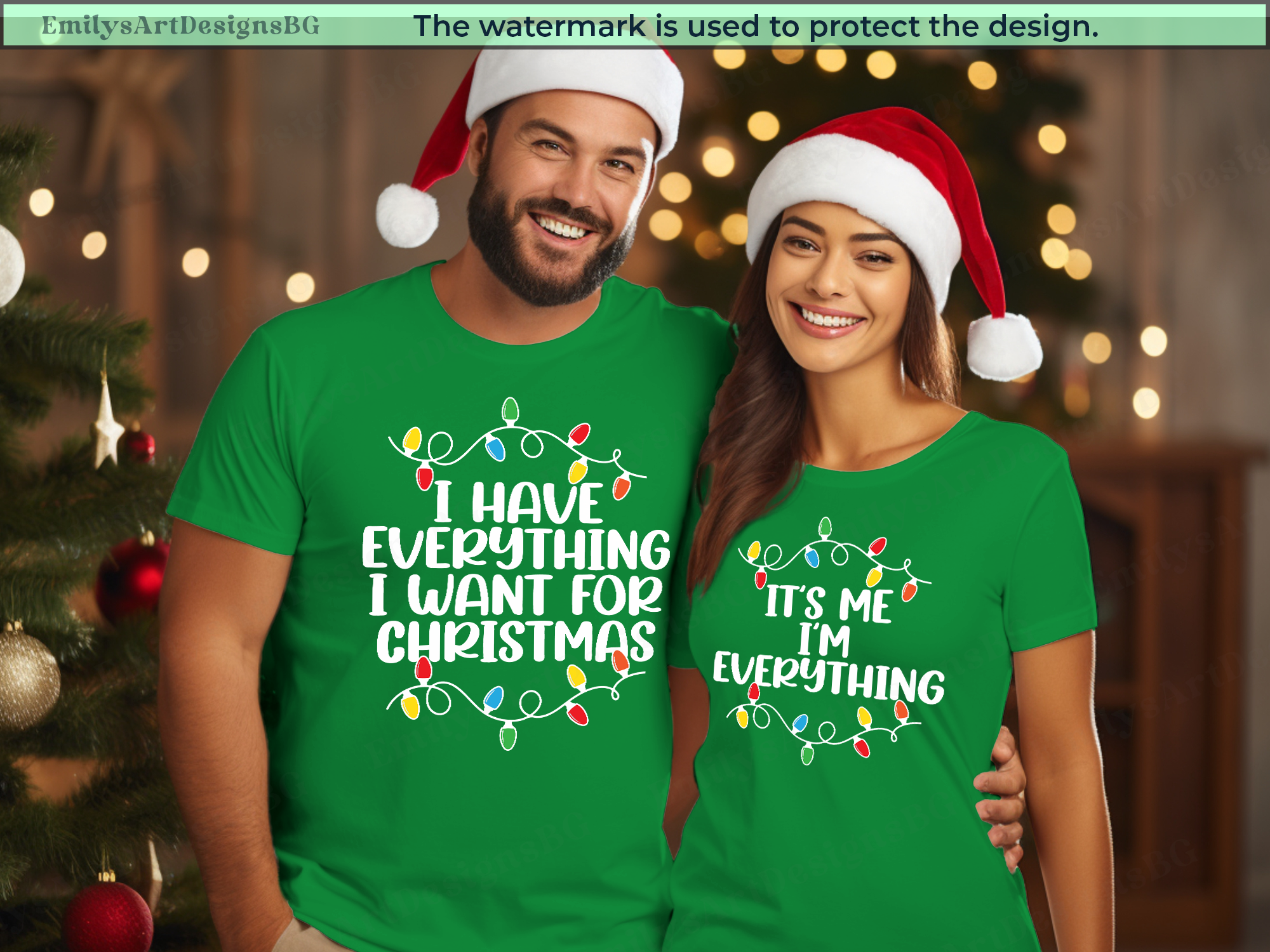 I have Everything I Want For Christmas Couple Shirts
