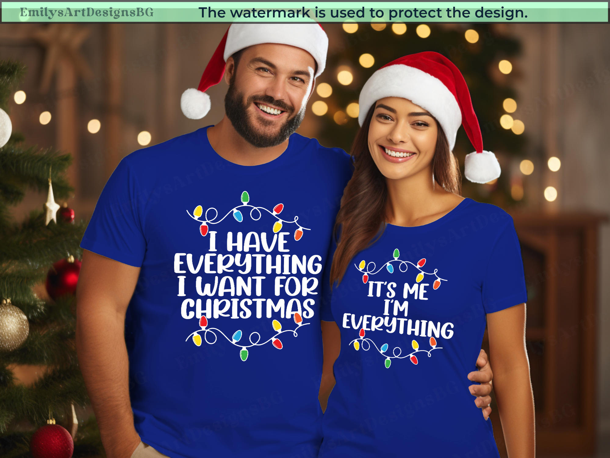 I have Everything I Want For Christmas Couple Shirts