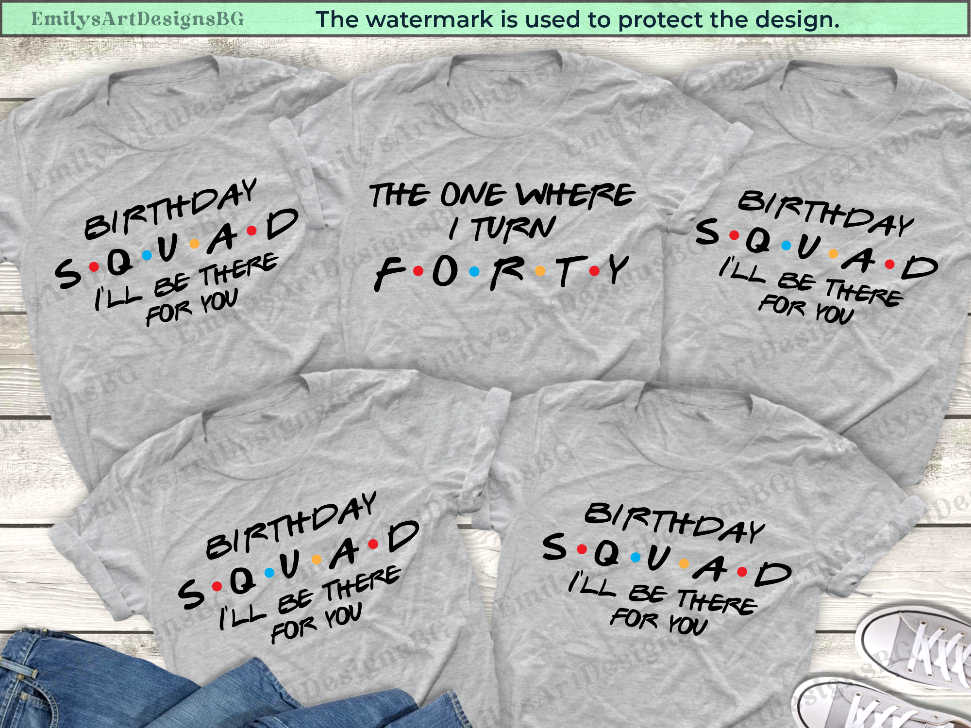 40th Birthday Shirt: Friends TV Show Inspired Birthday Squad Shirts