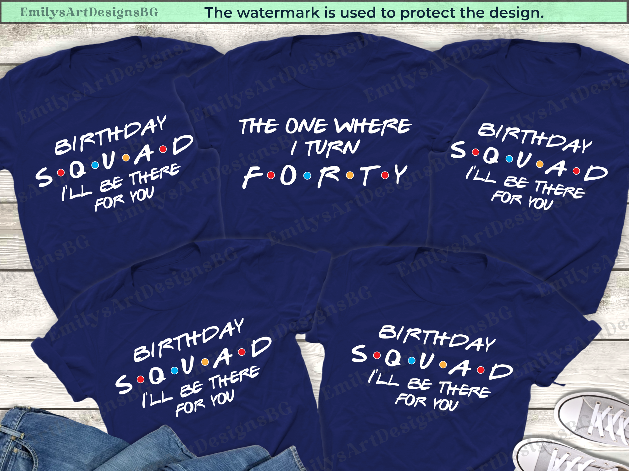 40th Birthday Shirt: Friends TV Show Inspired Birthday Squad Shirts