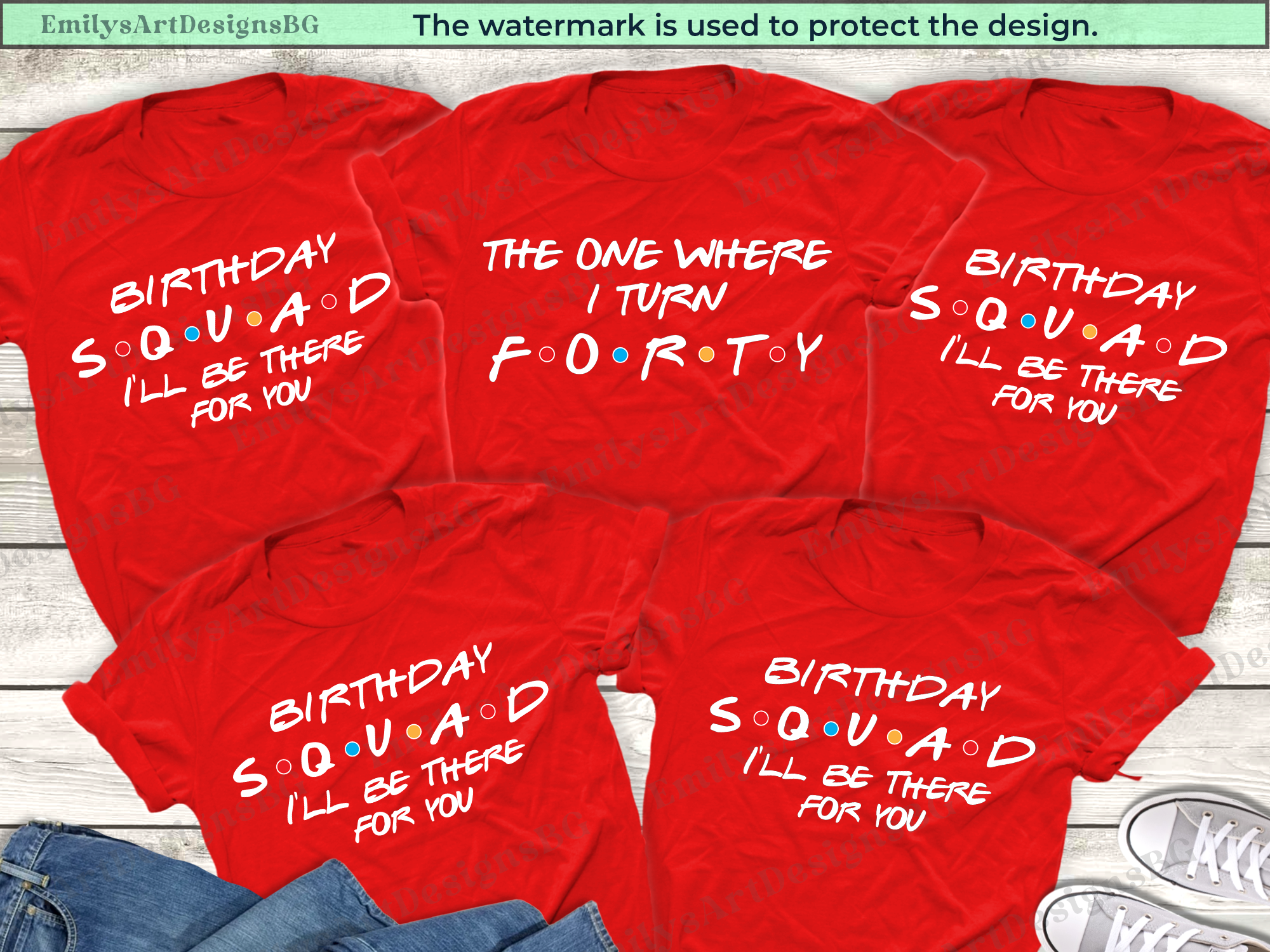 40th Birthday Shirt: Friends TV Show Inspired Birthday Squad Shirts