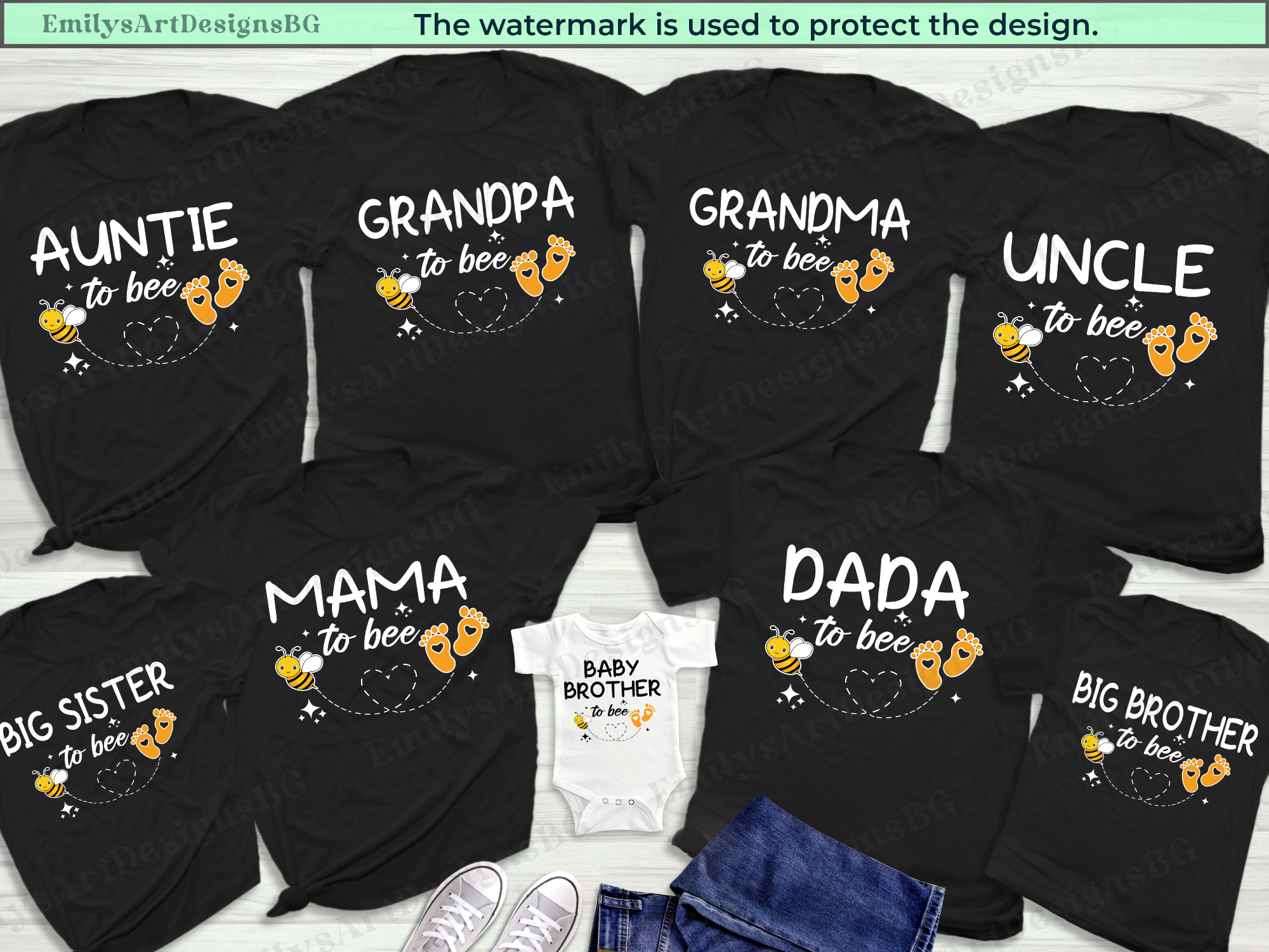 Bee Family Pregnancy Announcement Shirts