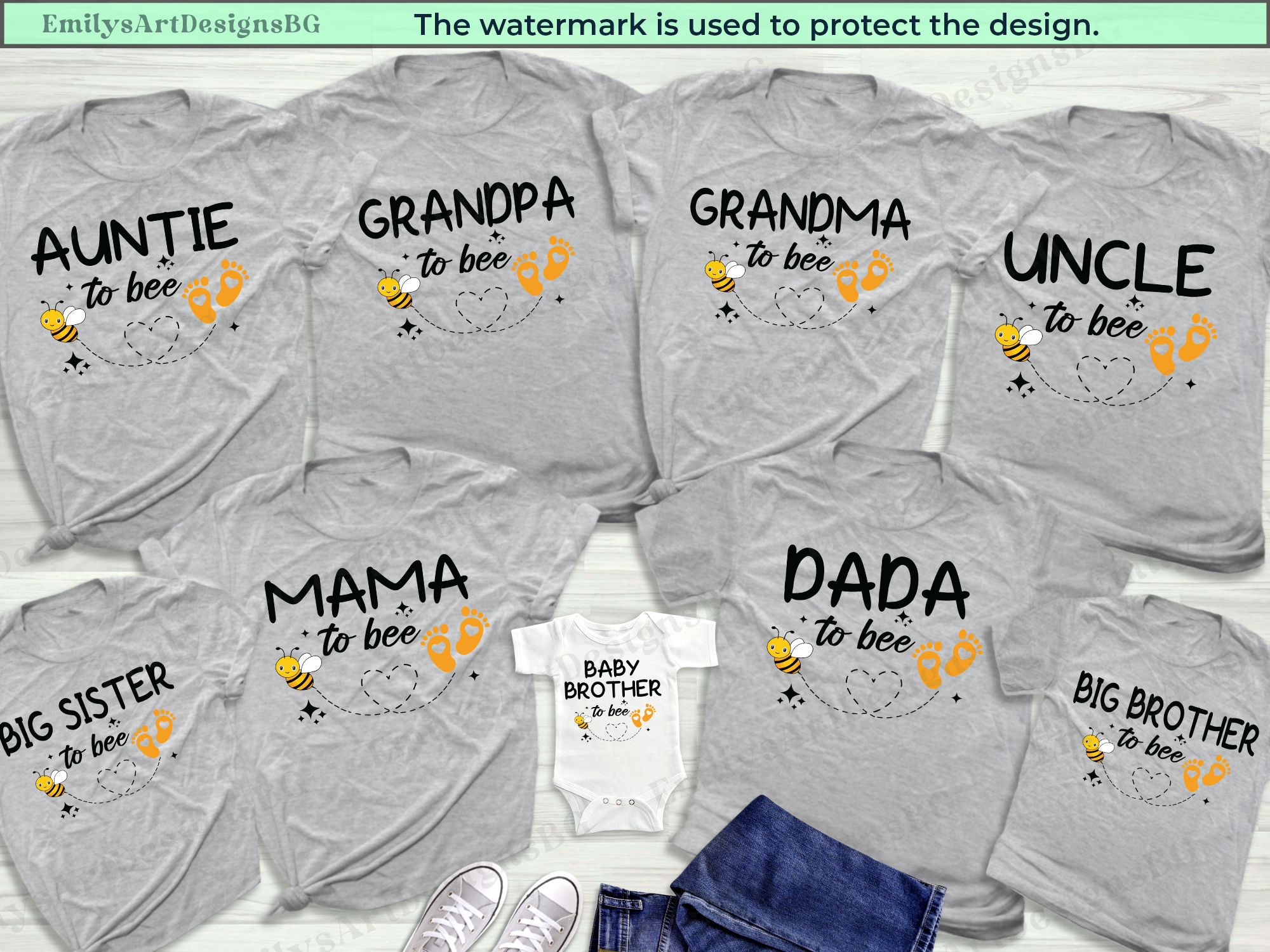 Bee Family Pregnancy Announcement Shirts
