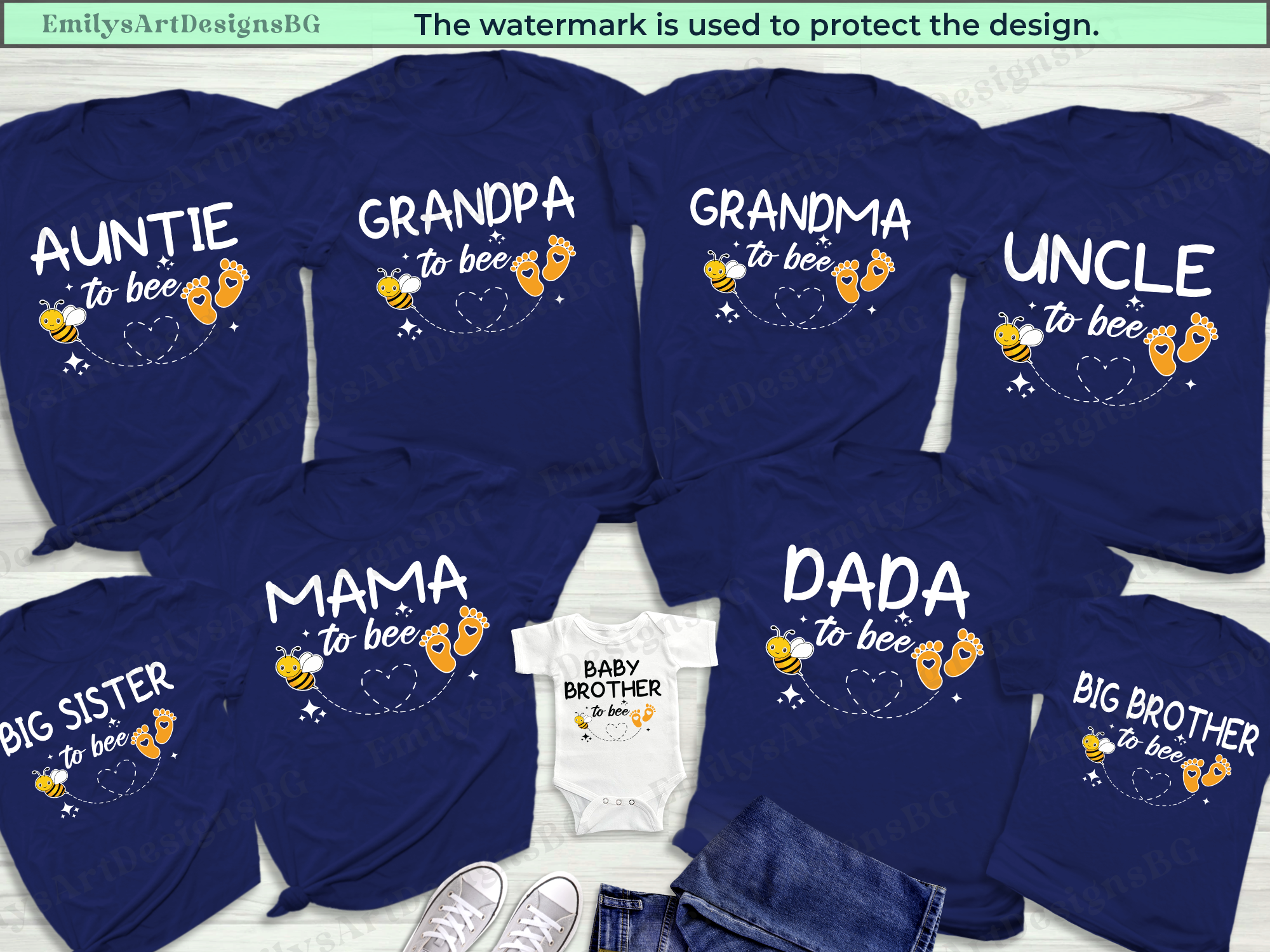 Bee Family Pregnancy Announcement Shirts