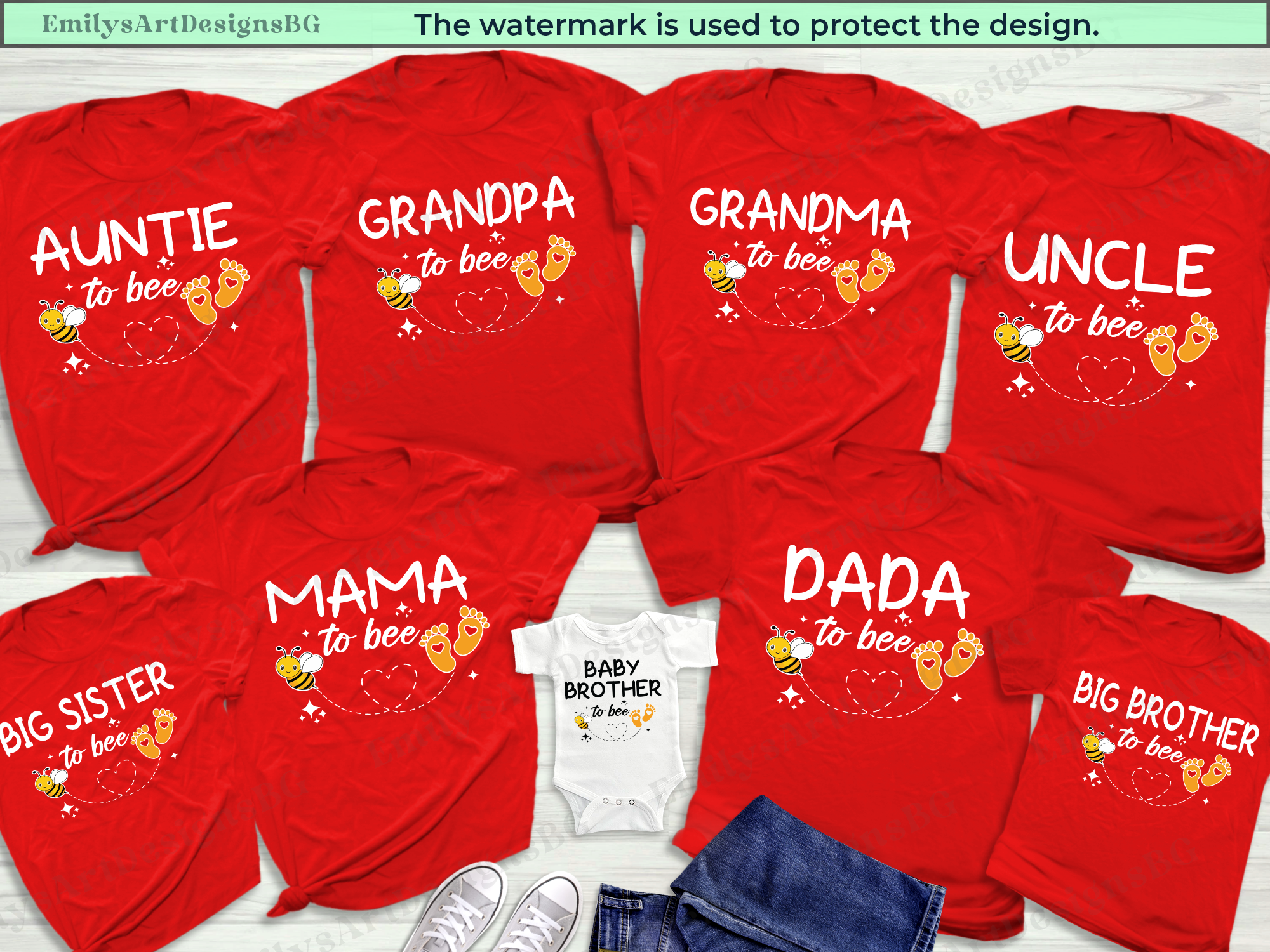 Bee Family Pregnancy Announcement Shirts