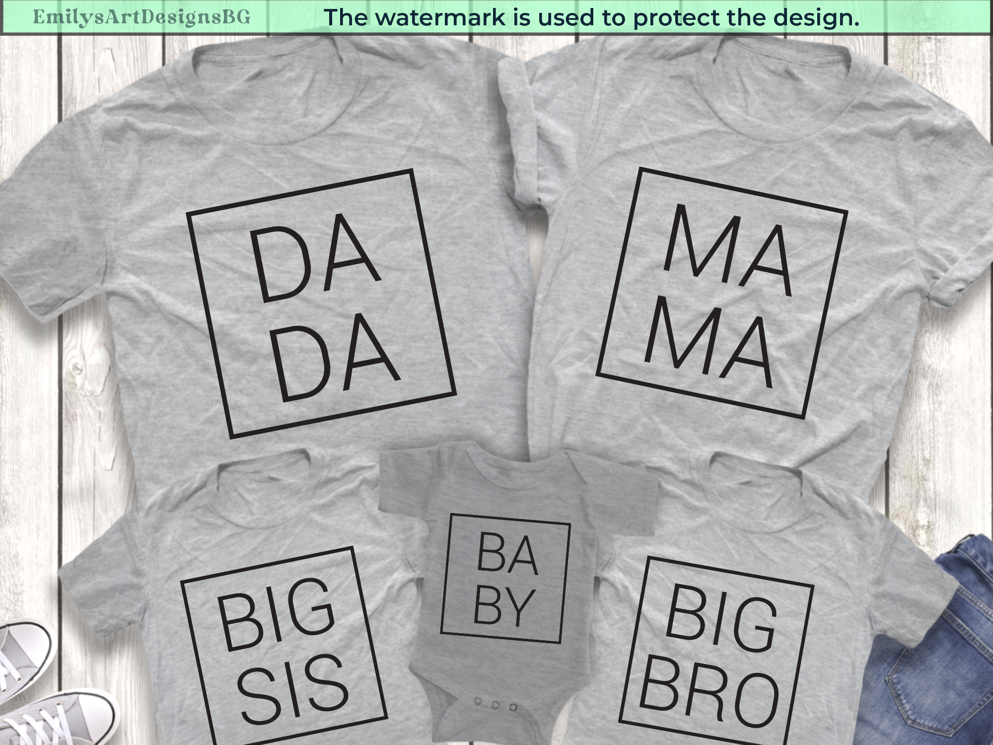 Dada-Mama-Mini Baby Family Shirts