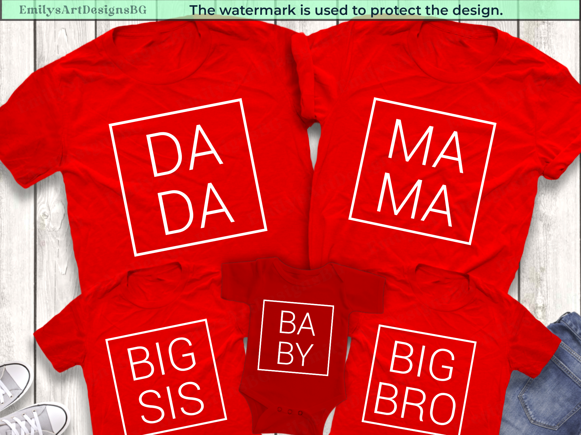 Dada-Mama-Mini Baby Family Shirts