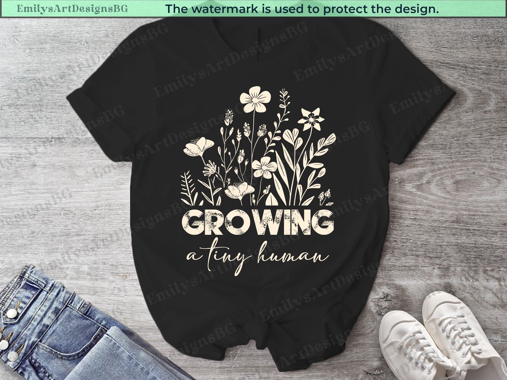 Growing A Tiny Human Pregnancy Announcement Shirt