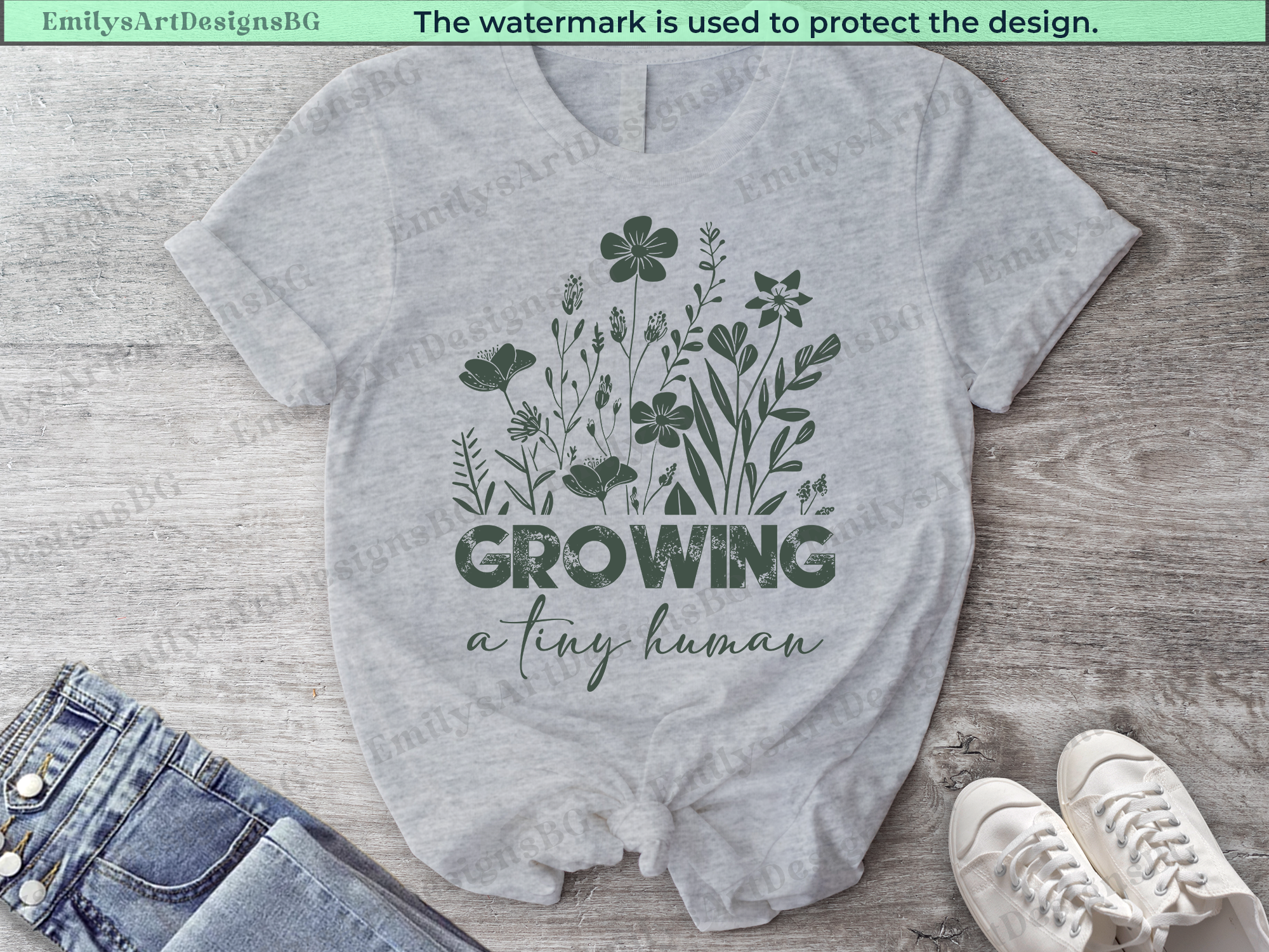 Growing A Tiny Human Pregnancy Announcement Shirt