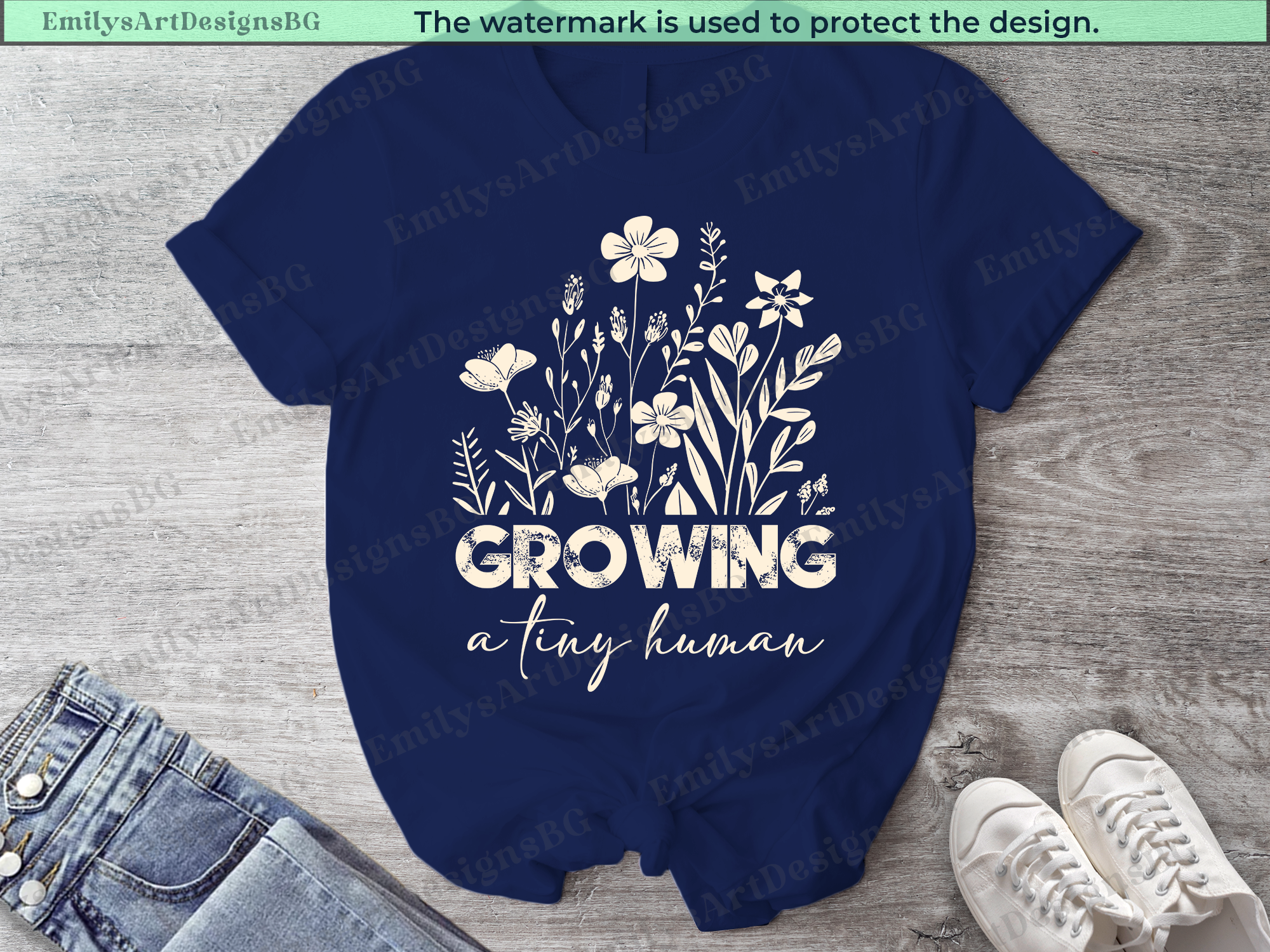 Growing A Tiny Human Pregnancy Announcement Shirt