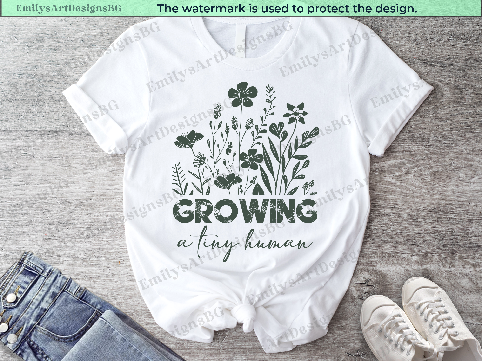 Growing A Tiny Human Pregnancy Announcement Shirt