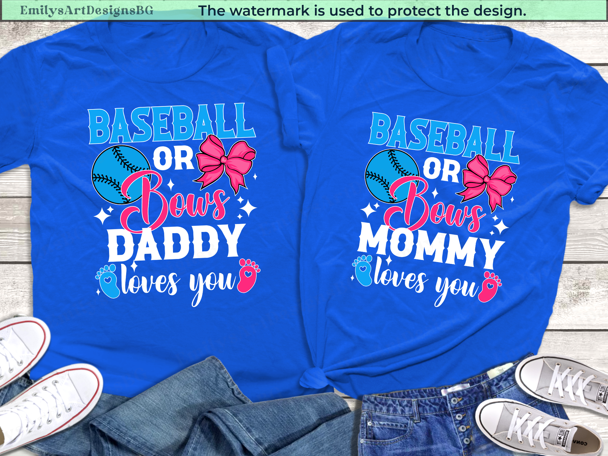 Baseball or Bows Gender Reveal Shirt