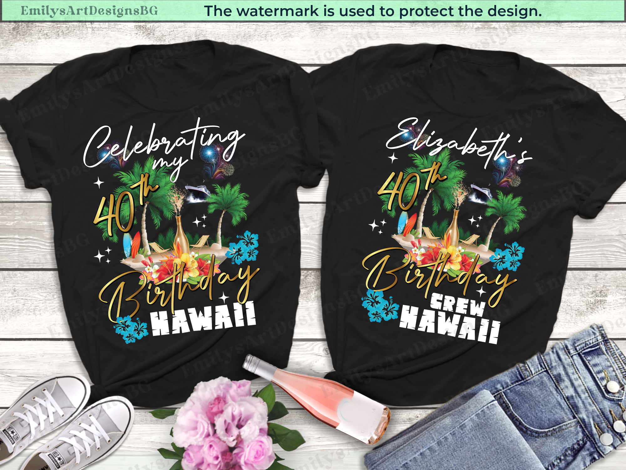 Personalized Hawaii Birthday Trip Shirts