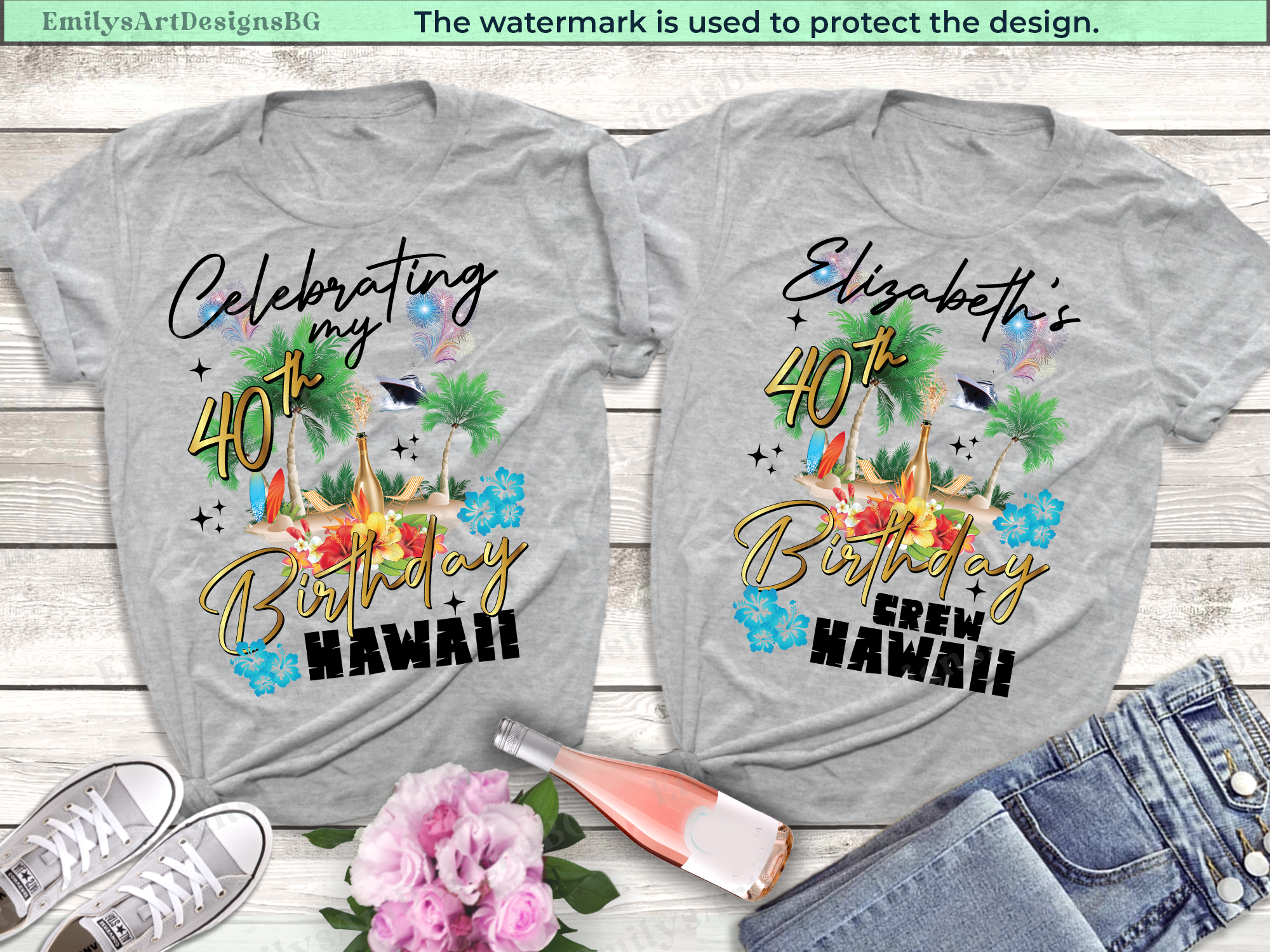 Personalized Hawaii Birthday Trip Shirts