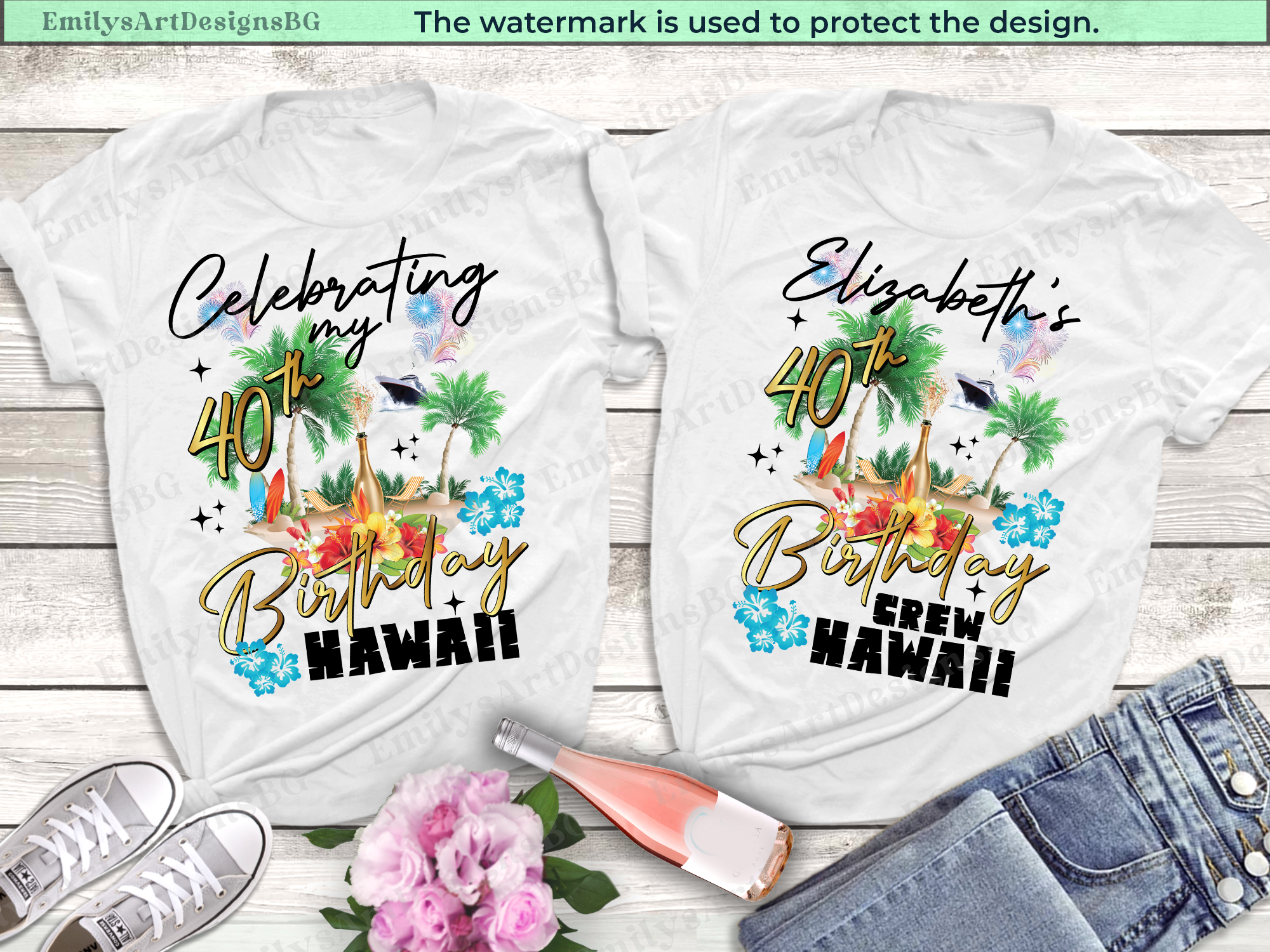 Personalized Hawaii Birthday Trip Shirts