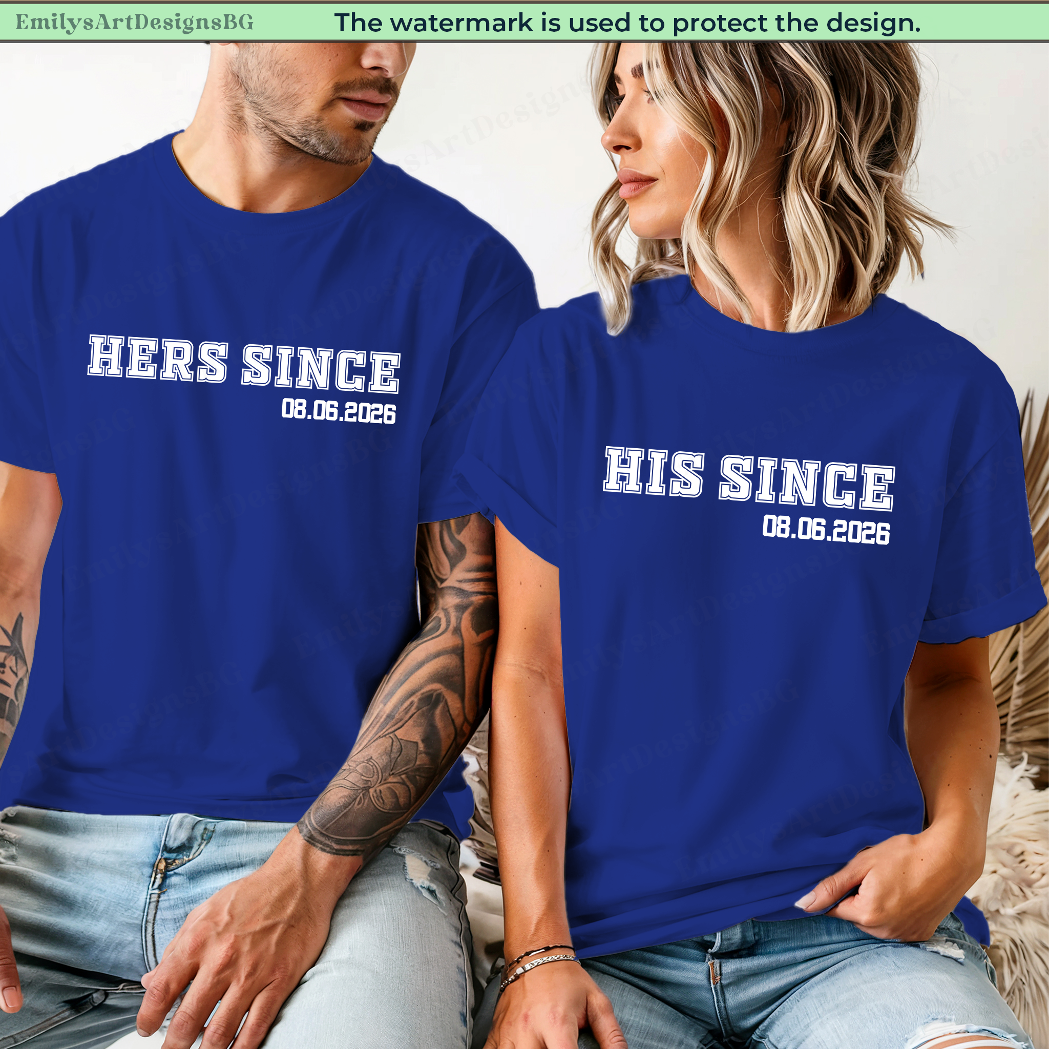 Hers Since His Since Couple Matching Shirts