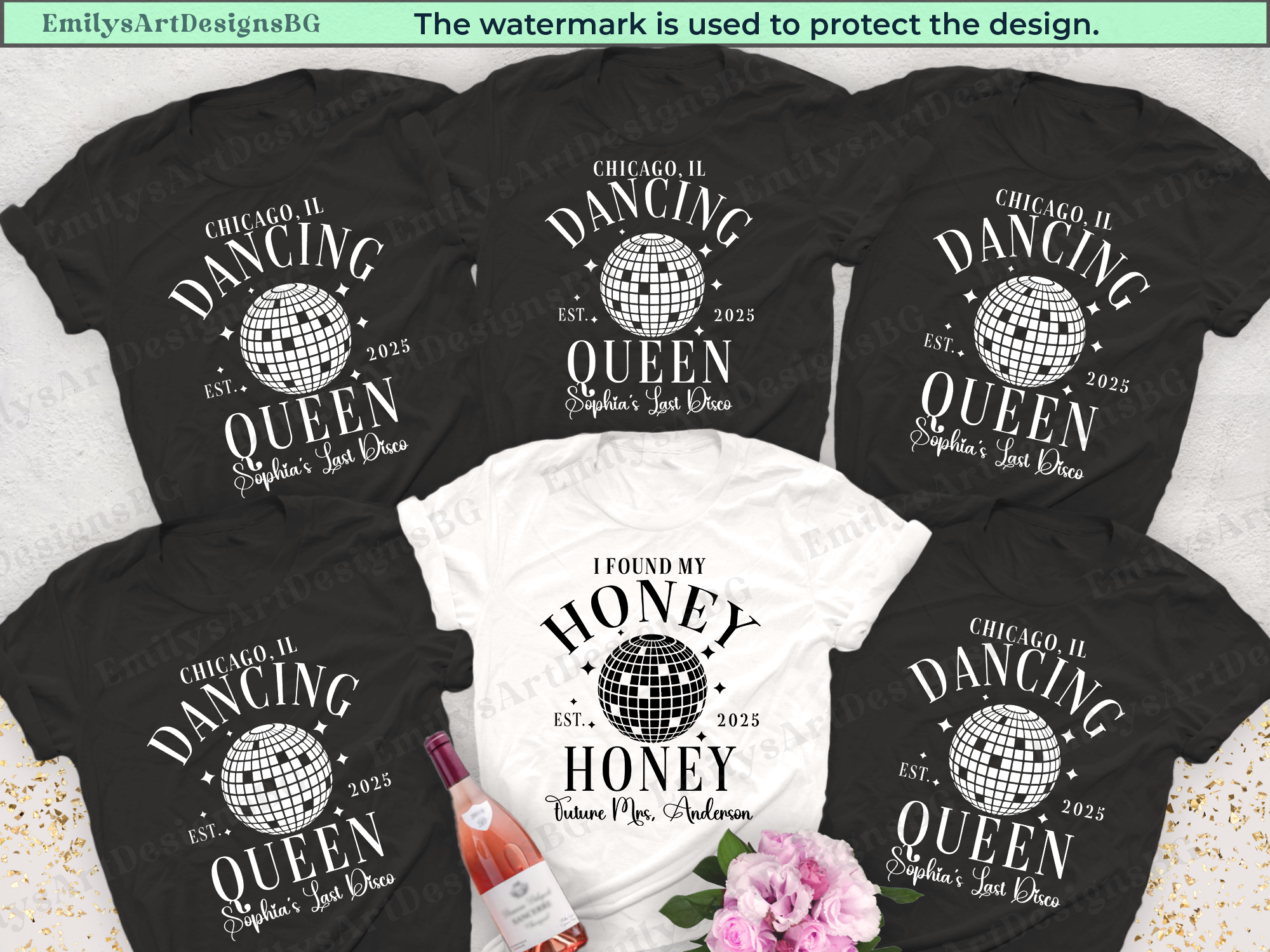 Custom Disco Bachelorette Party Shirts