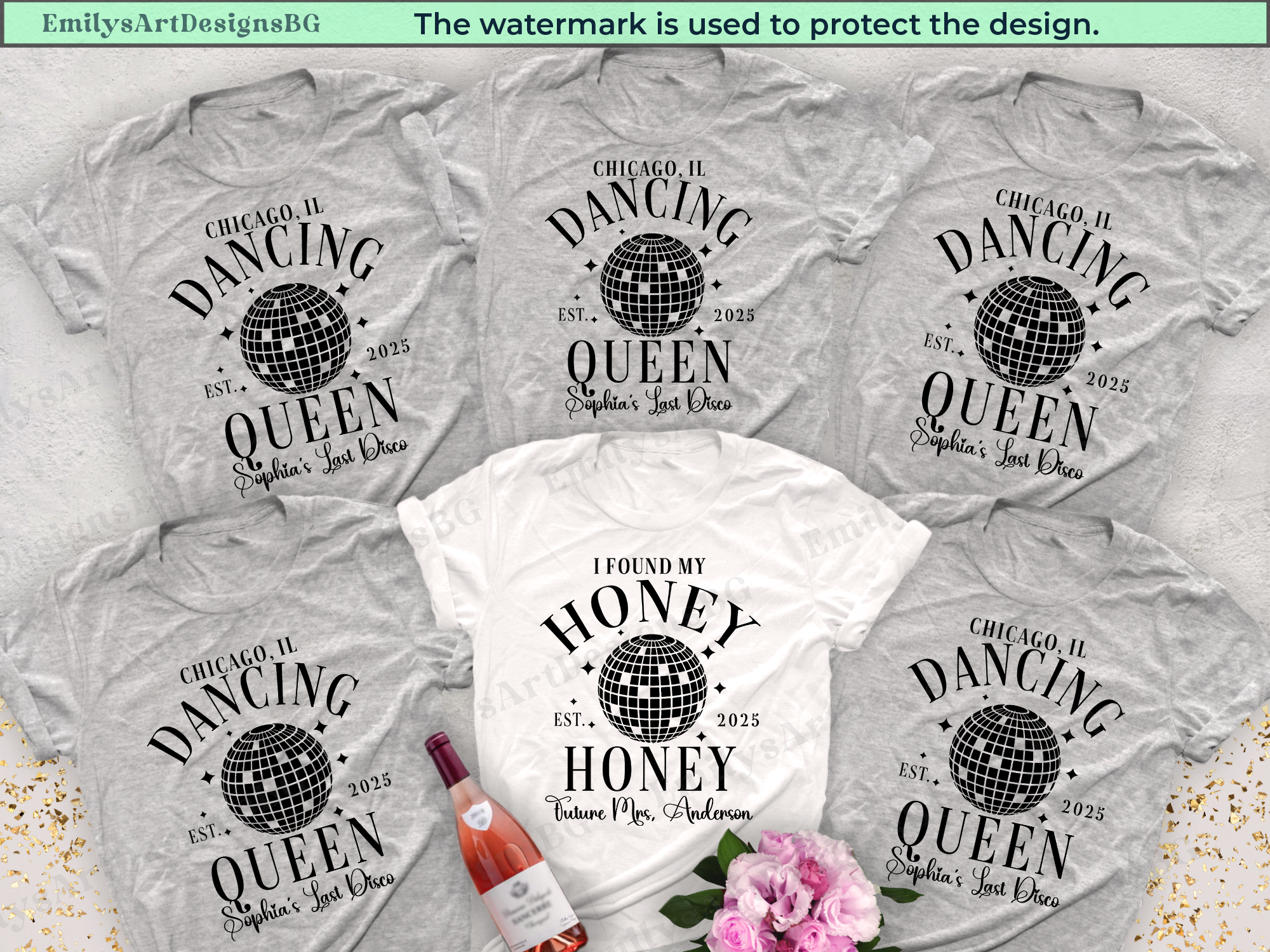 Custom Disco Bachelorette Party Shirts