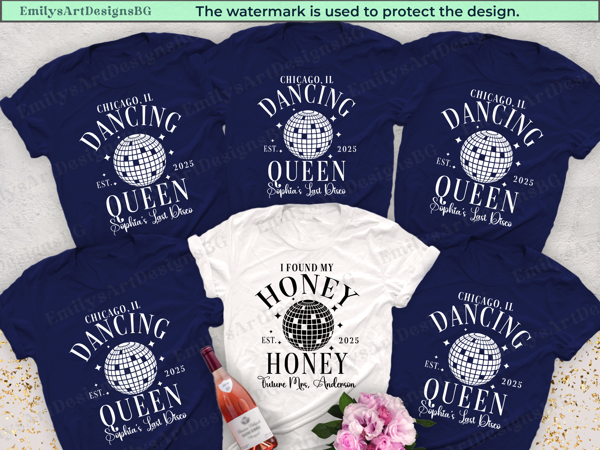 Custom Disco Bachelorette Party Shirts