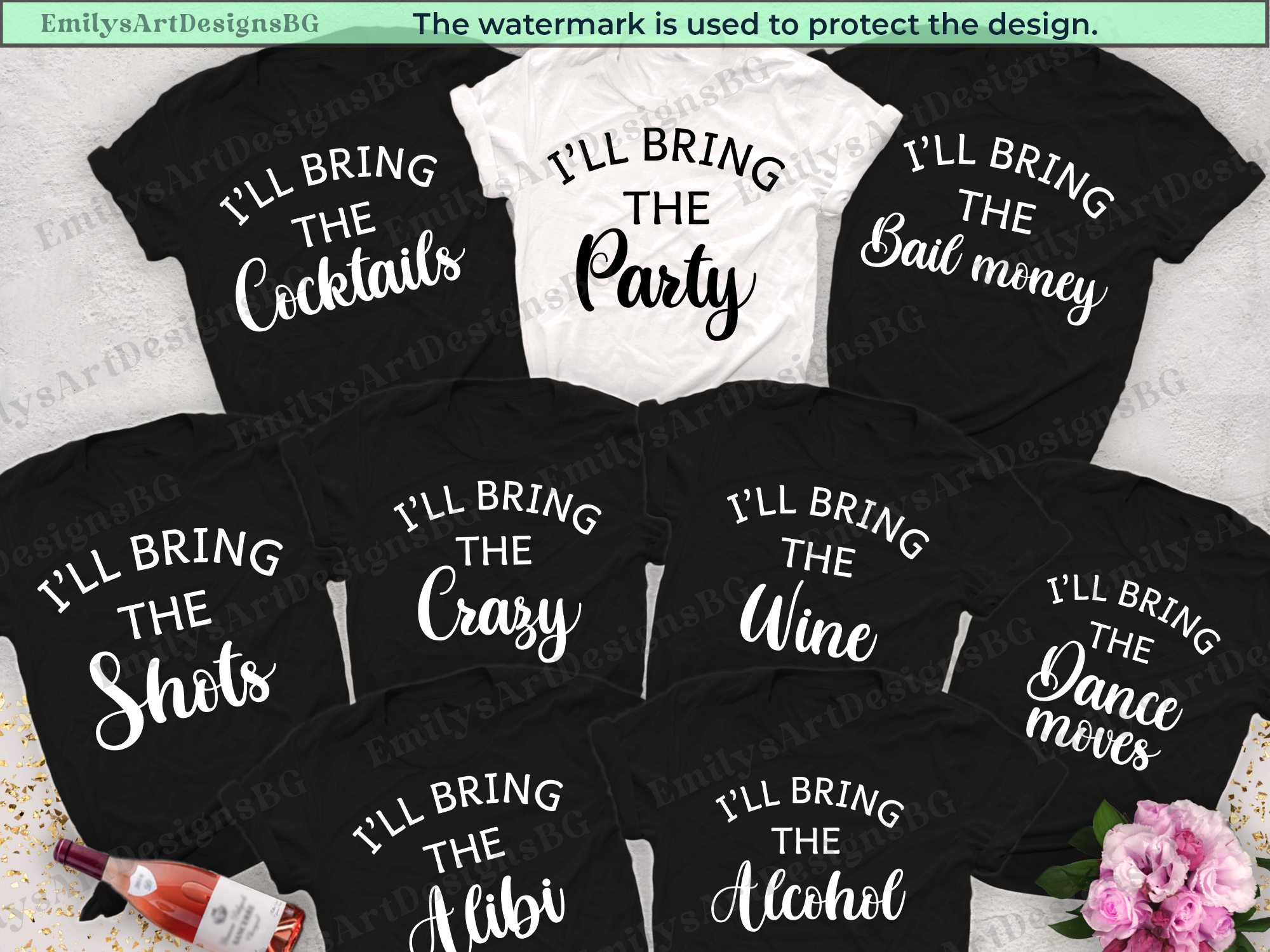 Custom I'll Bring The T-Shirts, Bach Bridal Wedding Party Shirts