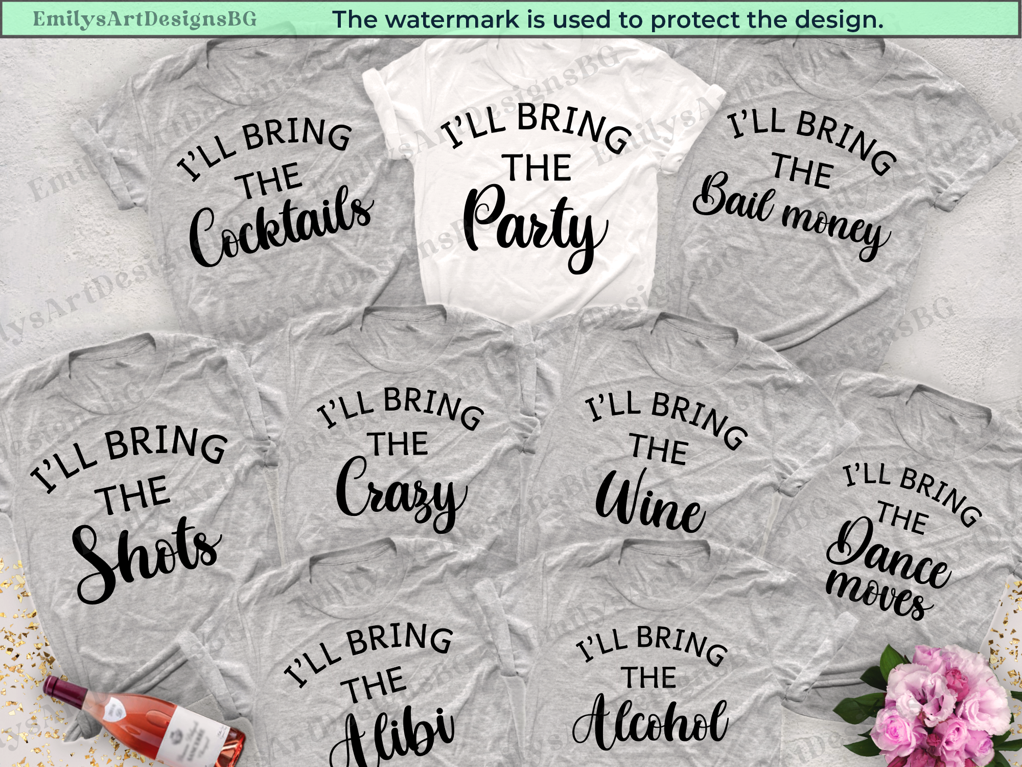 Custom I'll Bring The T-Shirts, Bach Bridal Wedding Party Shirts