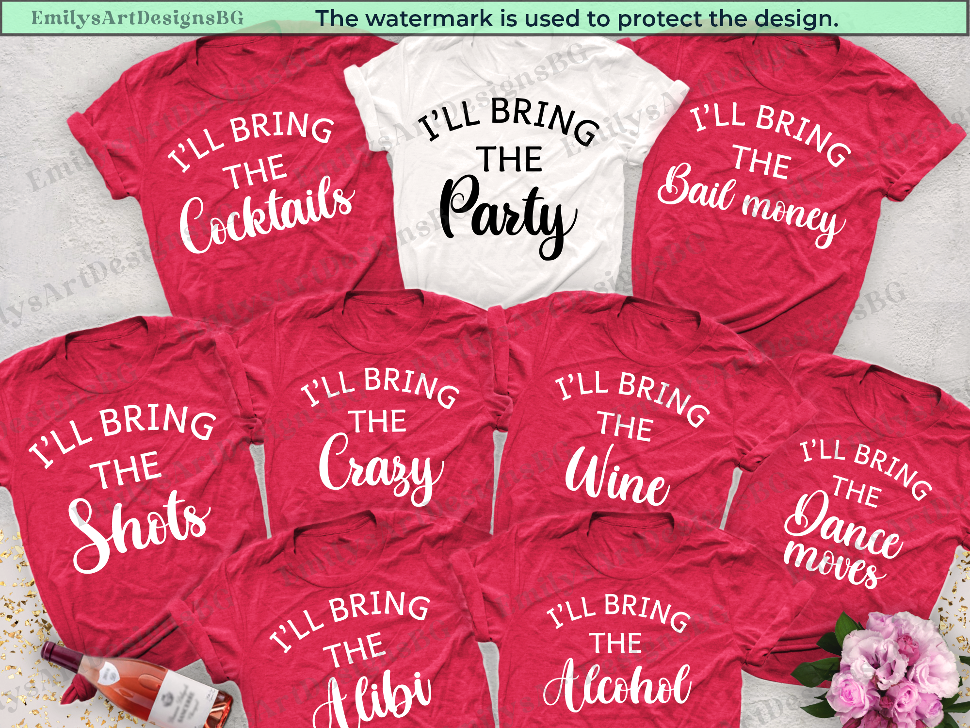 Custom I'll Bring The T-Shirts, Bach Bridal Wedding Party Shirts