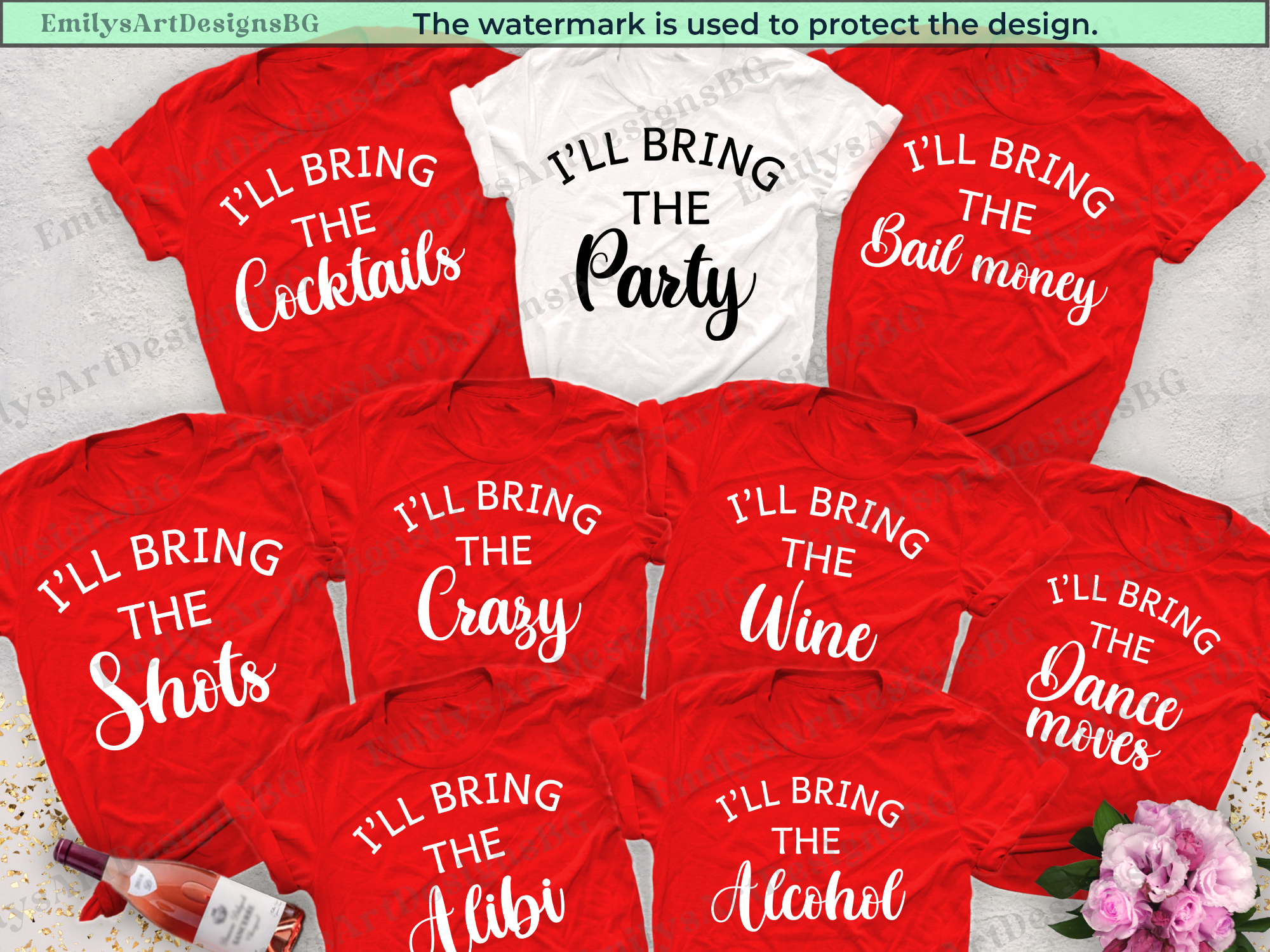Custom I'll Bring The T-Shirts, Bach Bridal Wedding Party Shirts