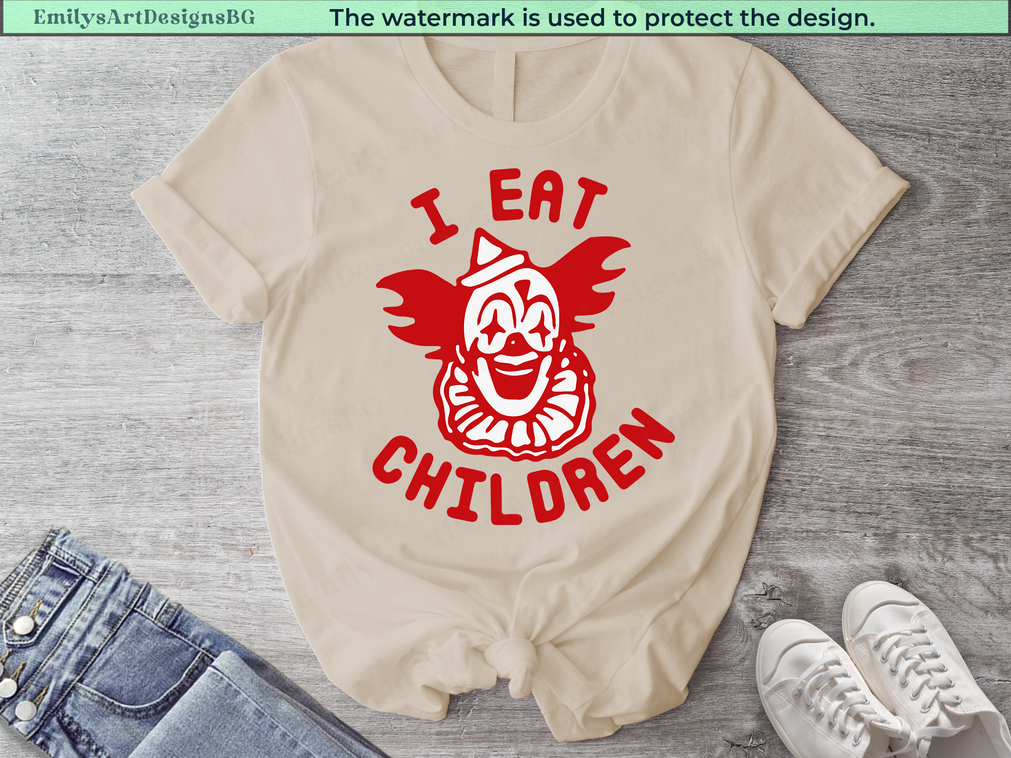 I Eat Children Halloween Funny Evil Clown Creepy Shirt