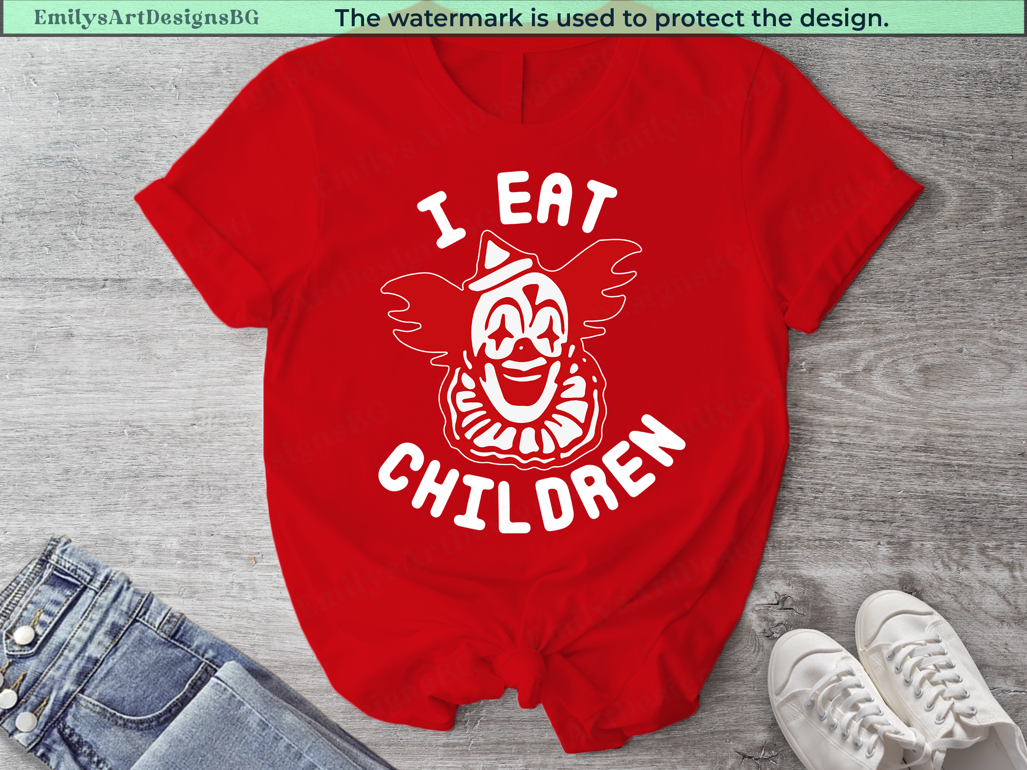 I Eat Children Halloween Funny Evil Clown Creepy Shirt