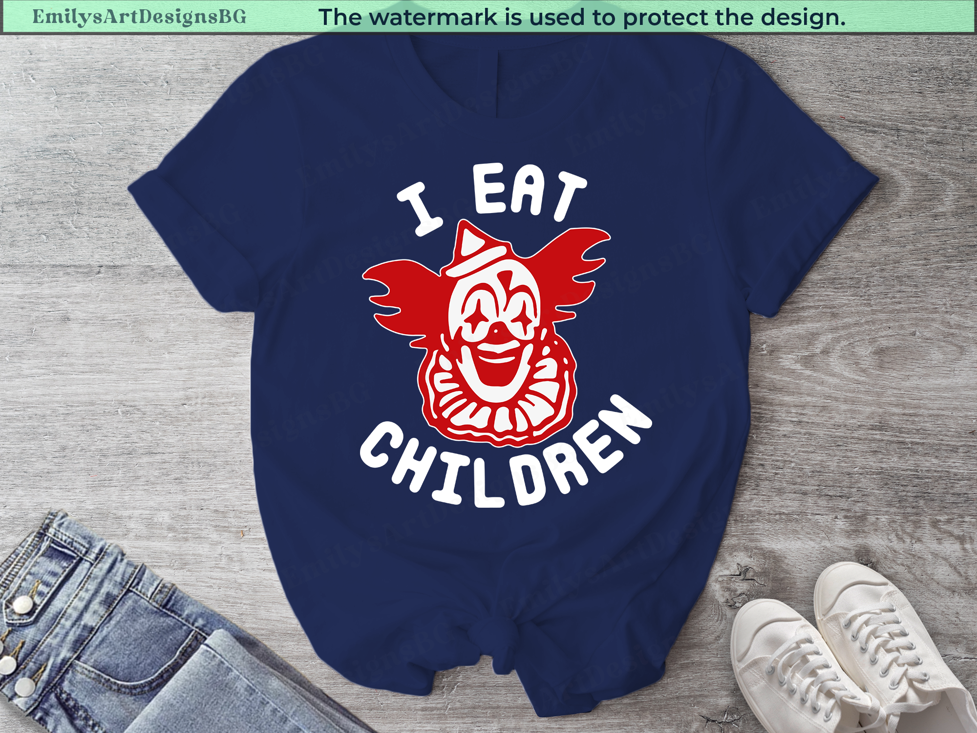 I Eat Children Halloween Funny Evil Clown Creepy Shirt