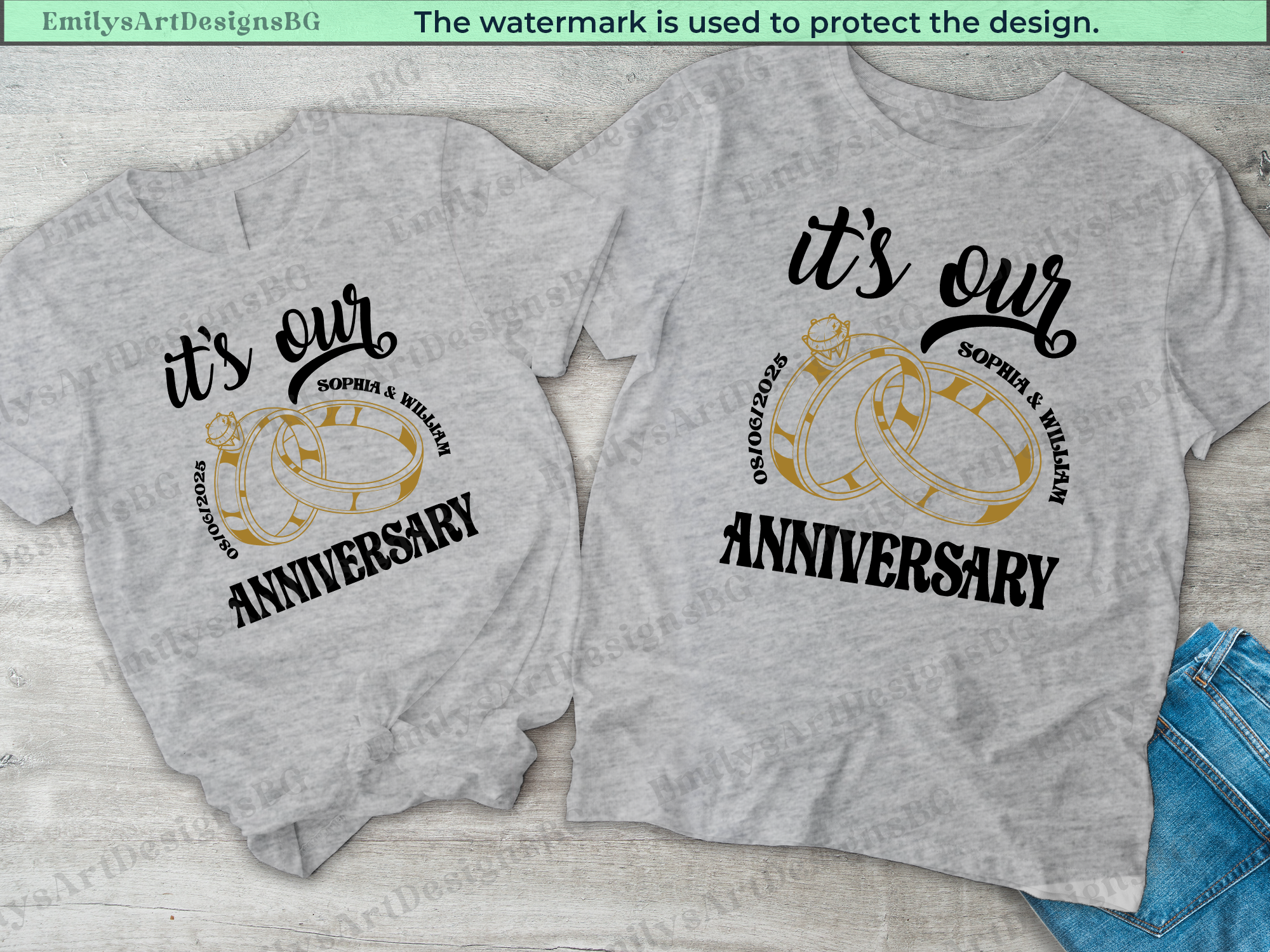 Personalized It's Our Anniversary Couple Shirt