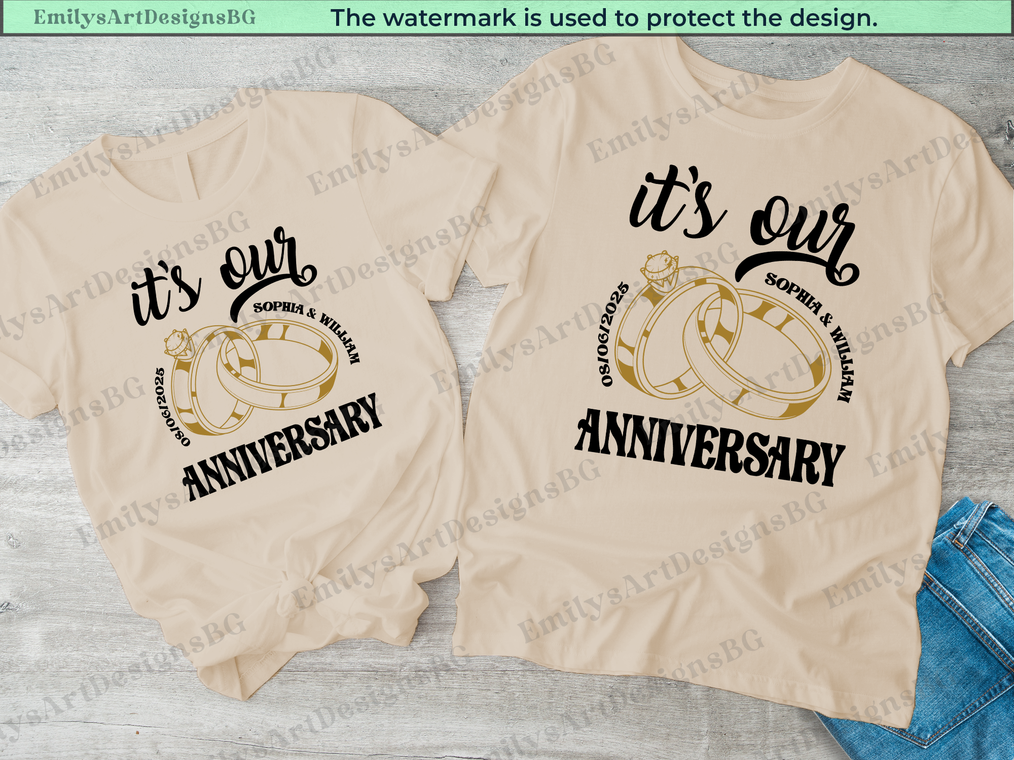 Personalized It's Our Anniversary Couple Shirt