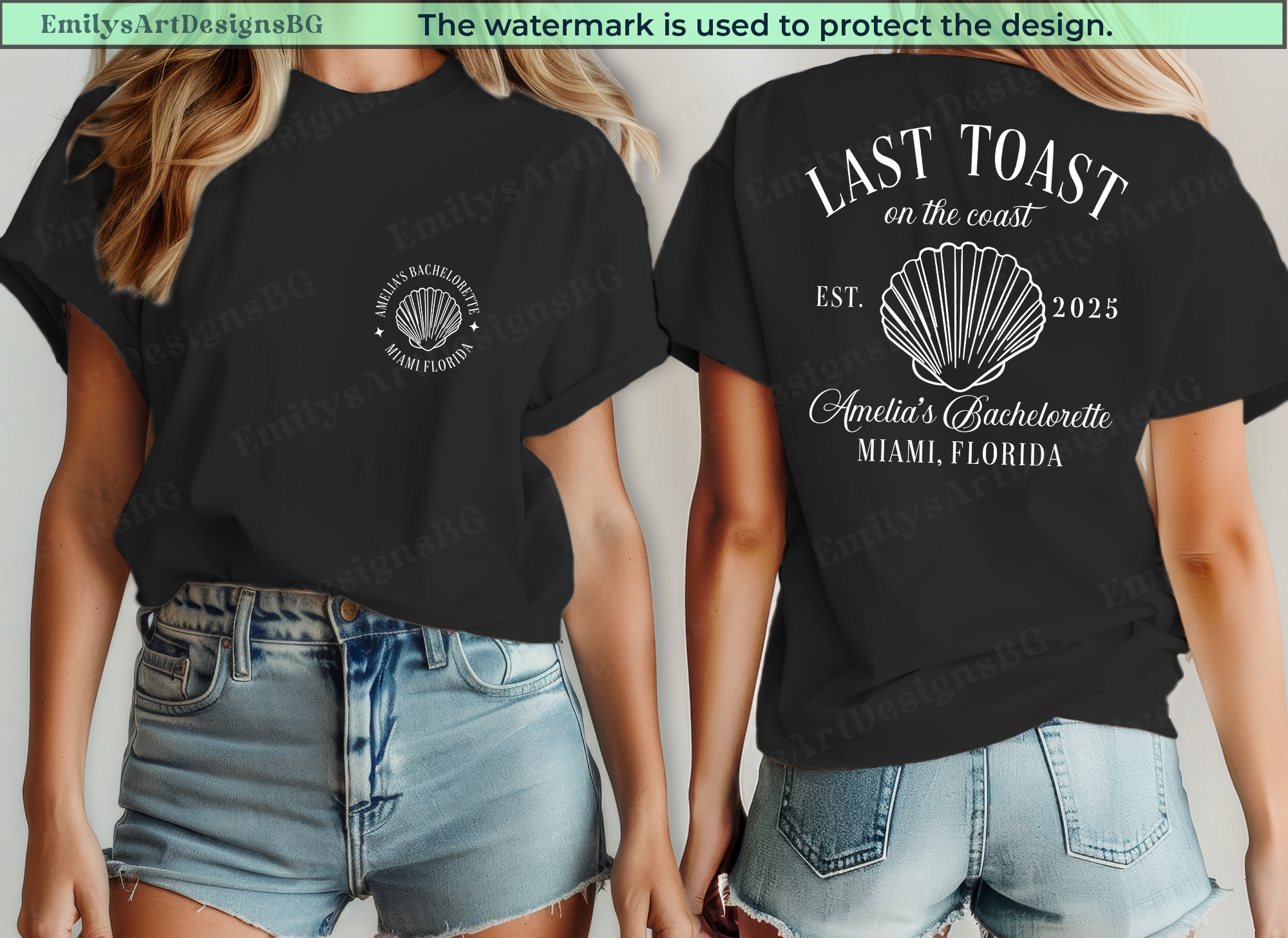Last Toast On The Coast Custom Beach Bachelorette Party Shirts