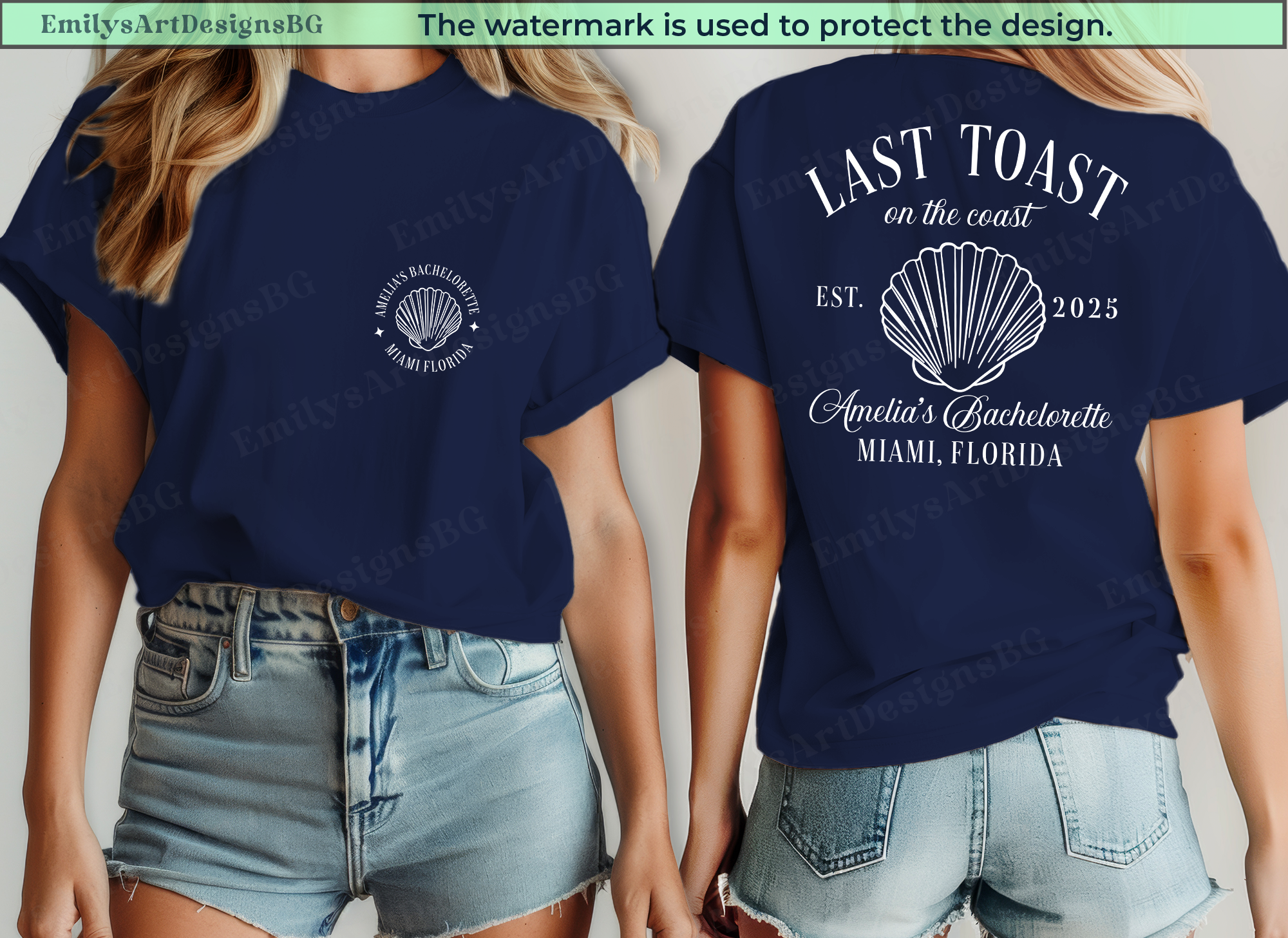 Last Toast On The Coast Custom Beach Bachelorette Party Shirts