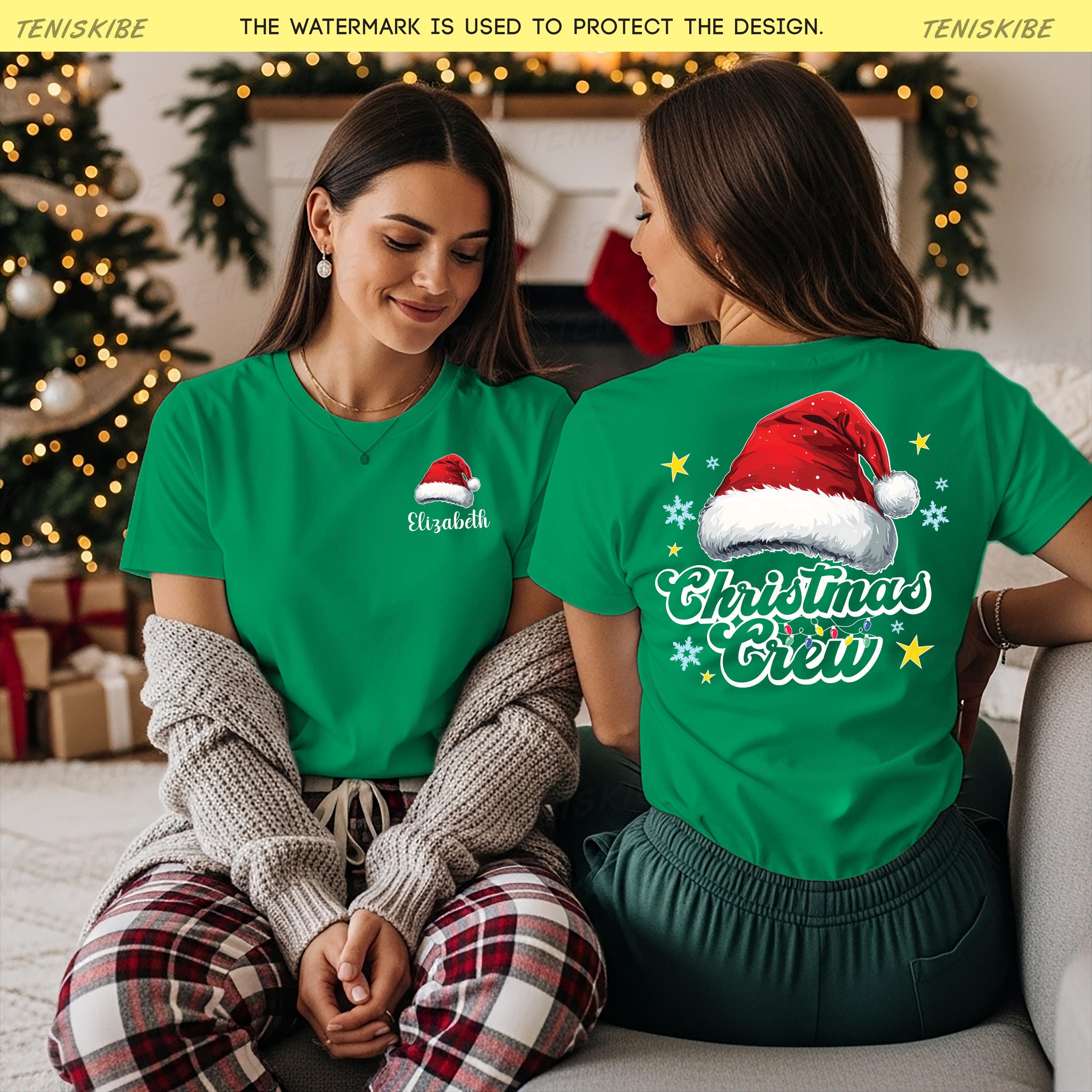 Custom Christmas Crew T-shirts, Two Sided Christmas Shirt With Name