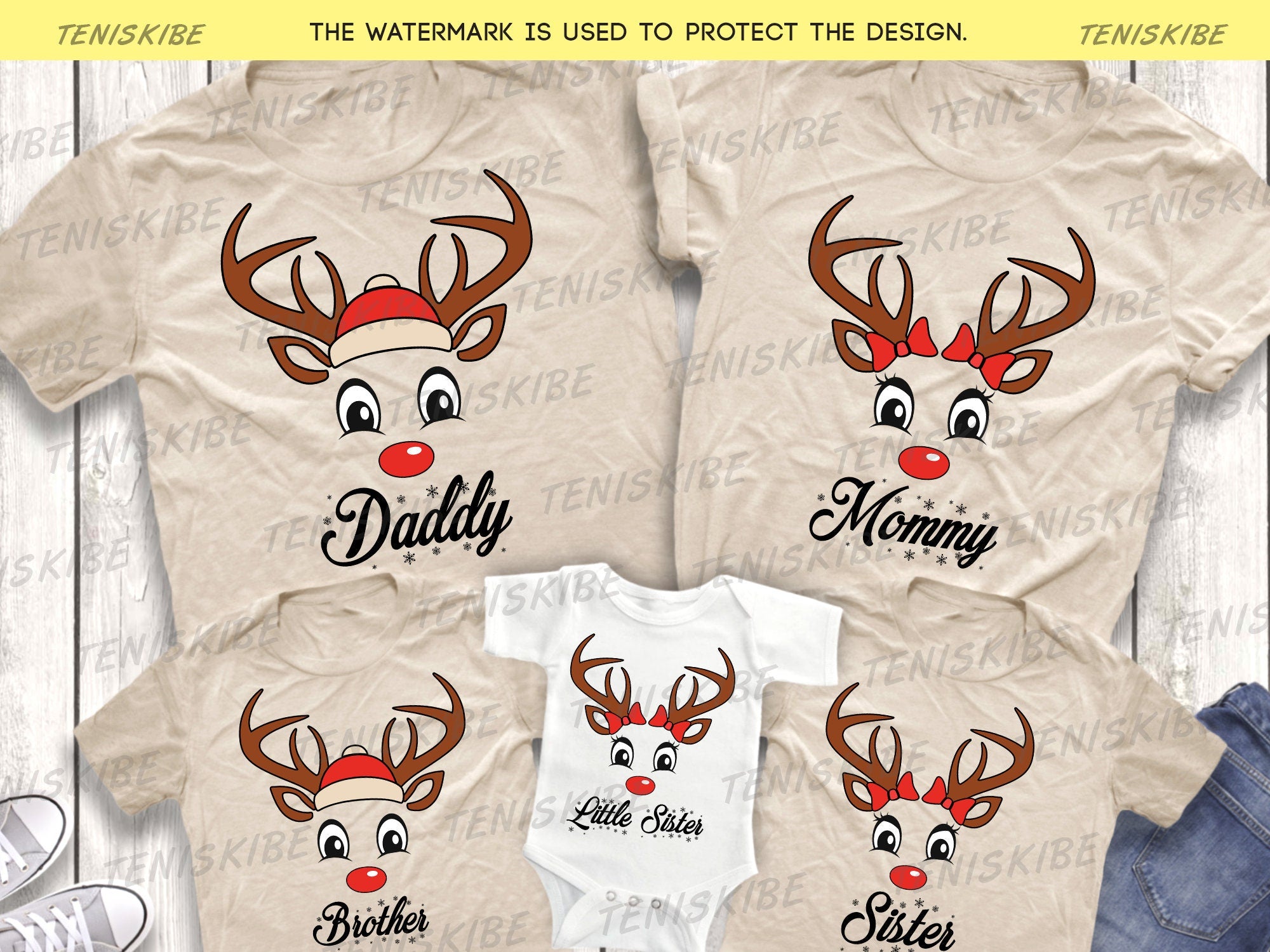 Custom Name Christmas Deer T-shirt