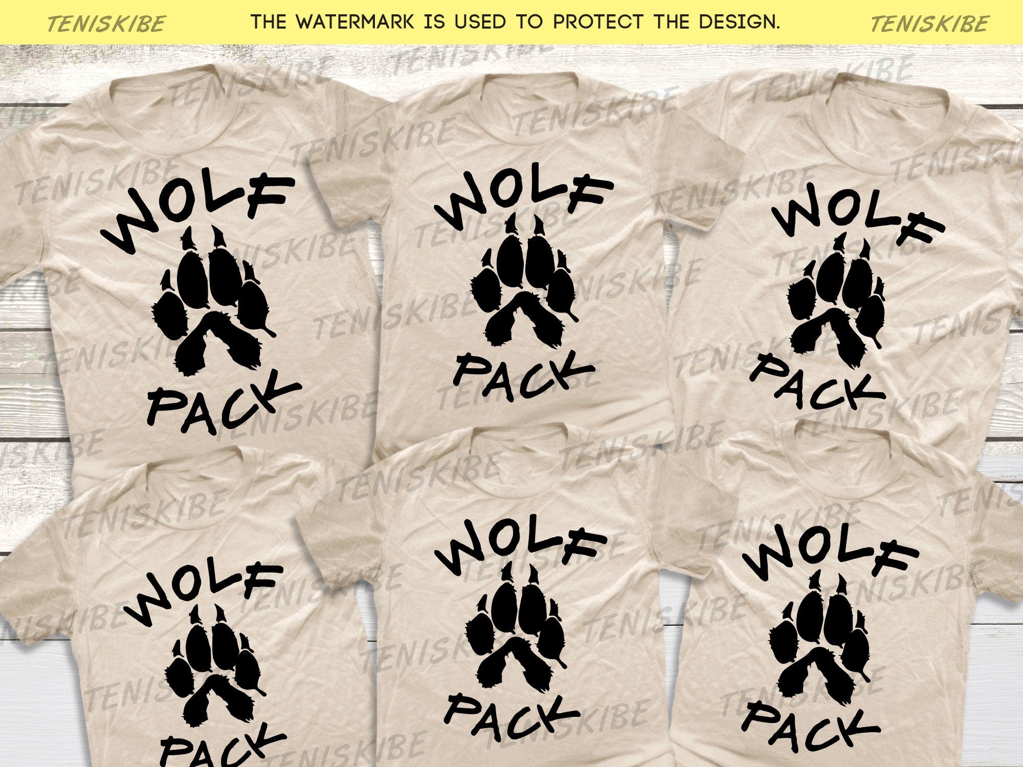 Matching Family Wolf Pack T-shirts