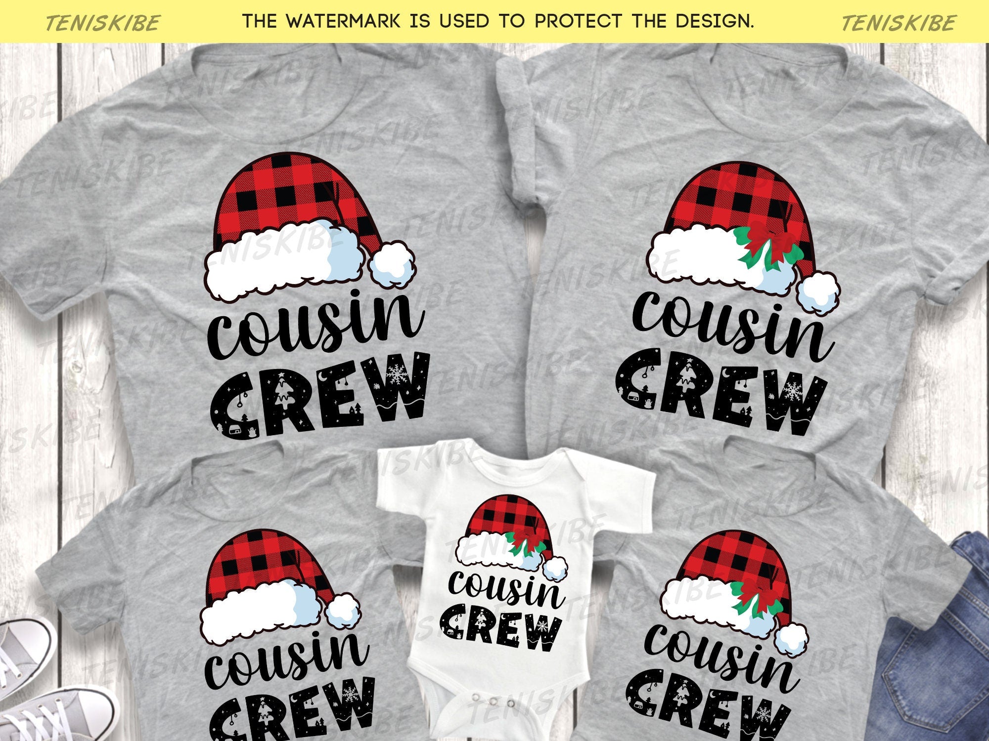 Christmas Hats Cousin Crew T-shirts