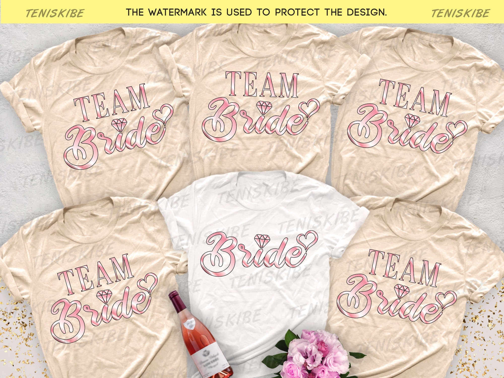 The Bride and Team Bride Bachelorette T-shirts