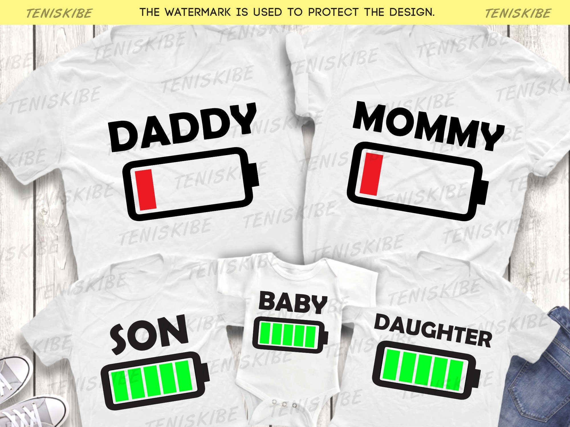 Family Battery Matching Shirts
