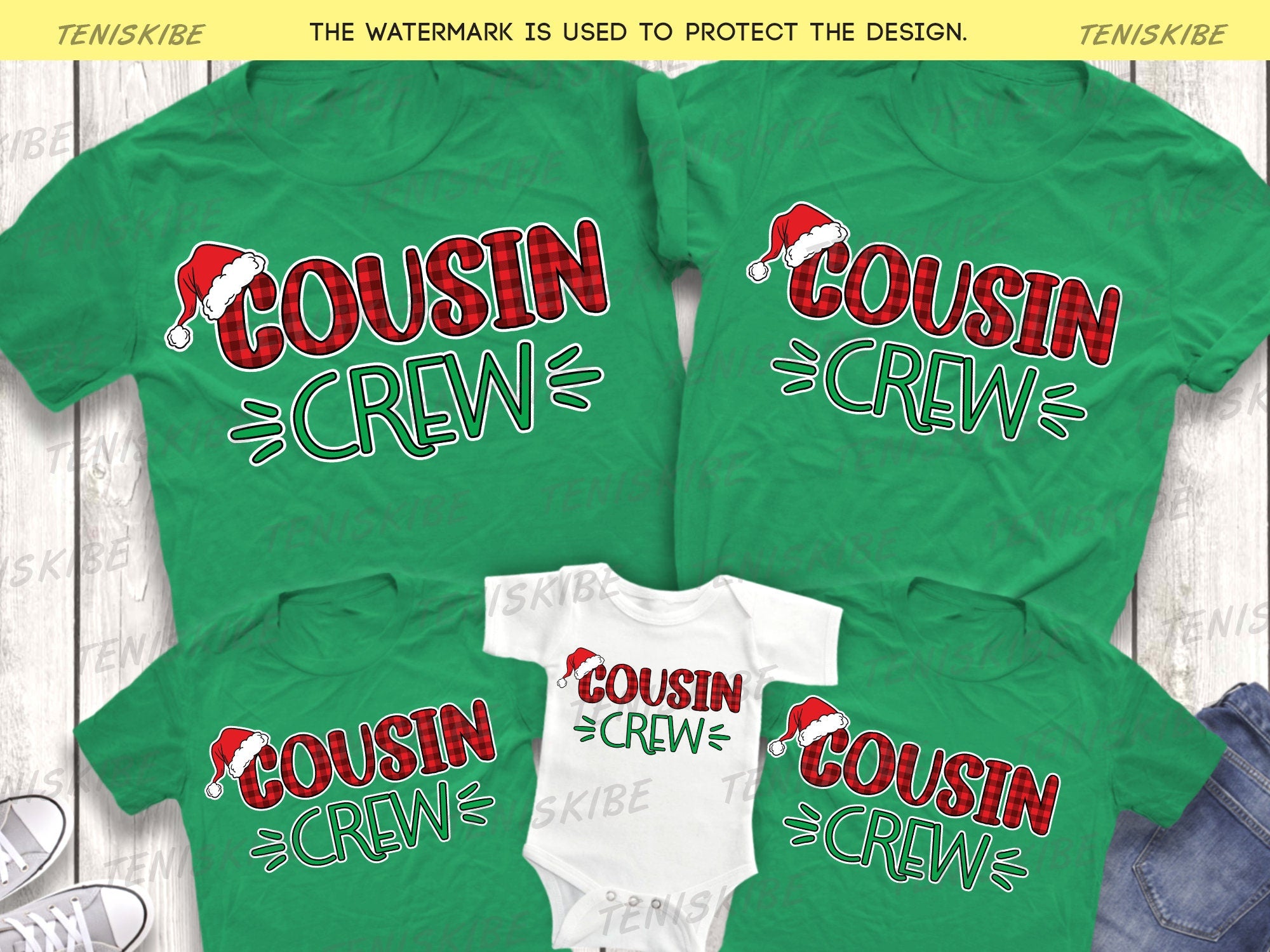 Matching Christmas Cousin Crew T-shirts