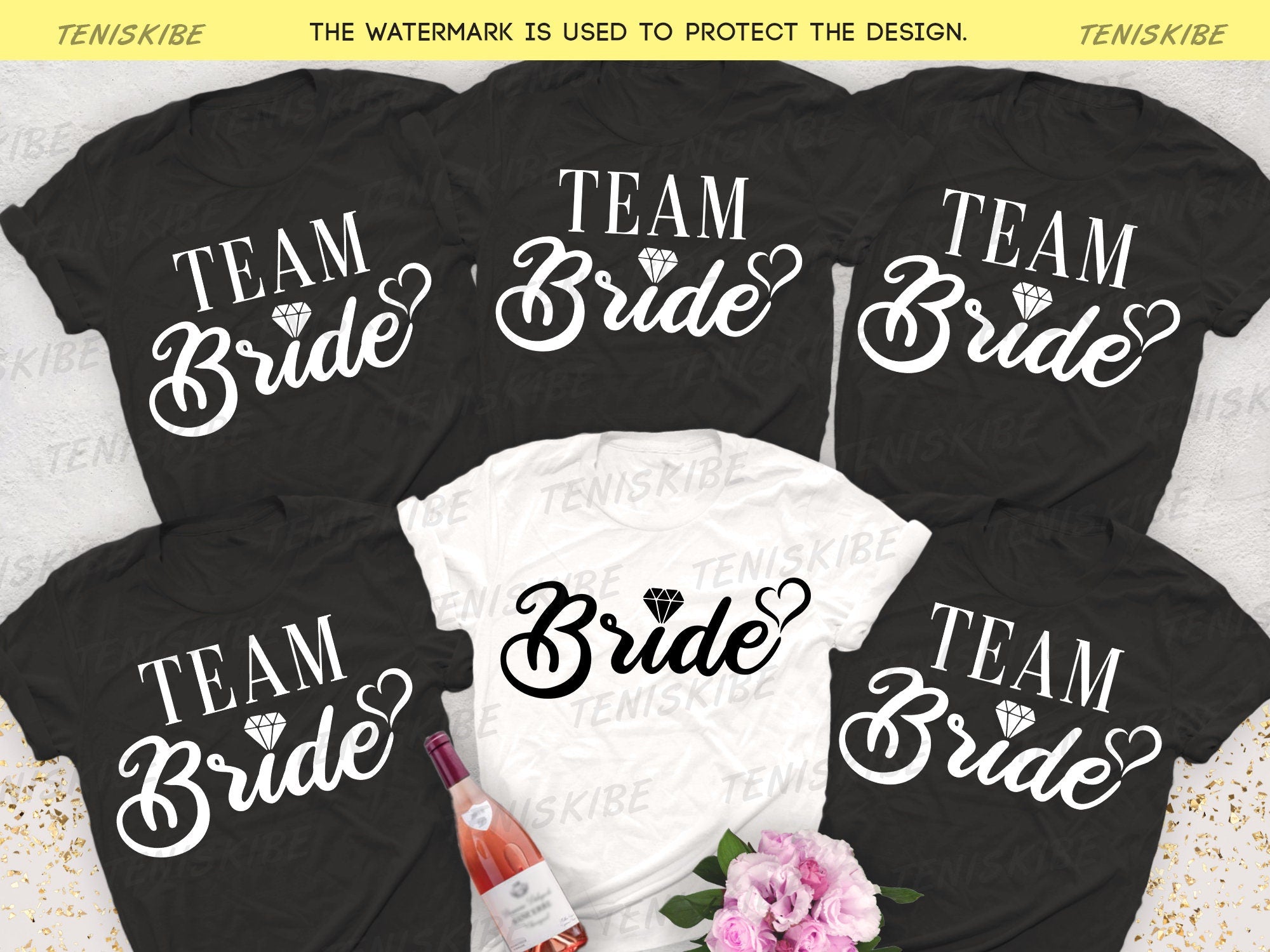 Bride and Tteam Bride Bachelorette Party T-shirts