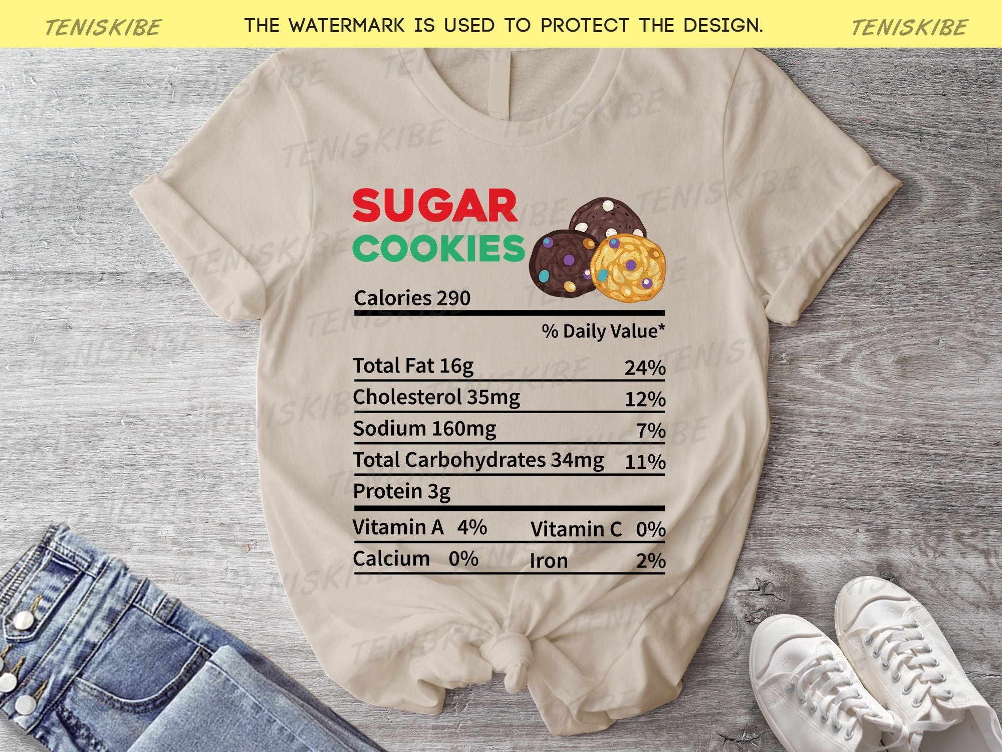 Nutrition Facts Funny Christmas T-shirt