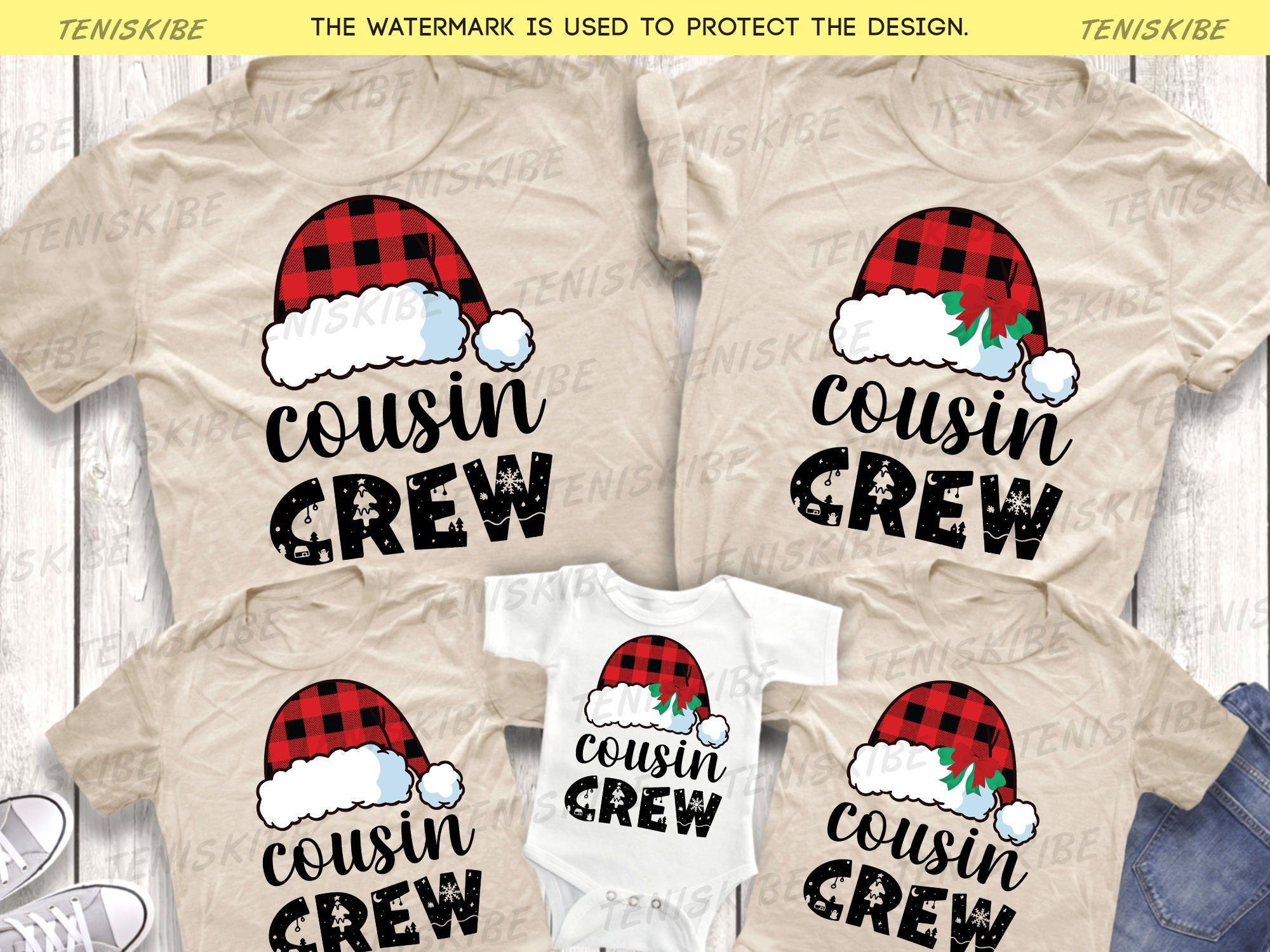 Christmas Hats Cousin Crew T-shirts