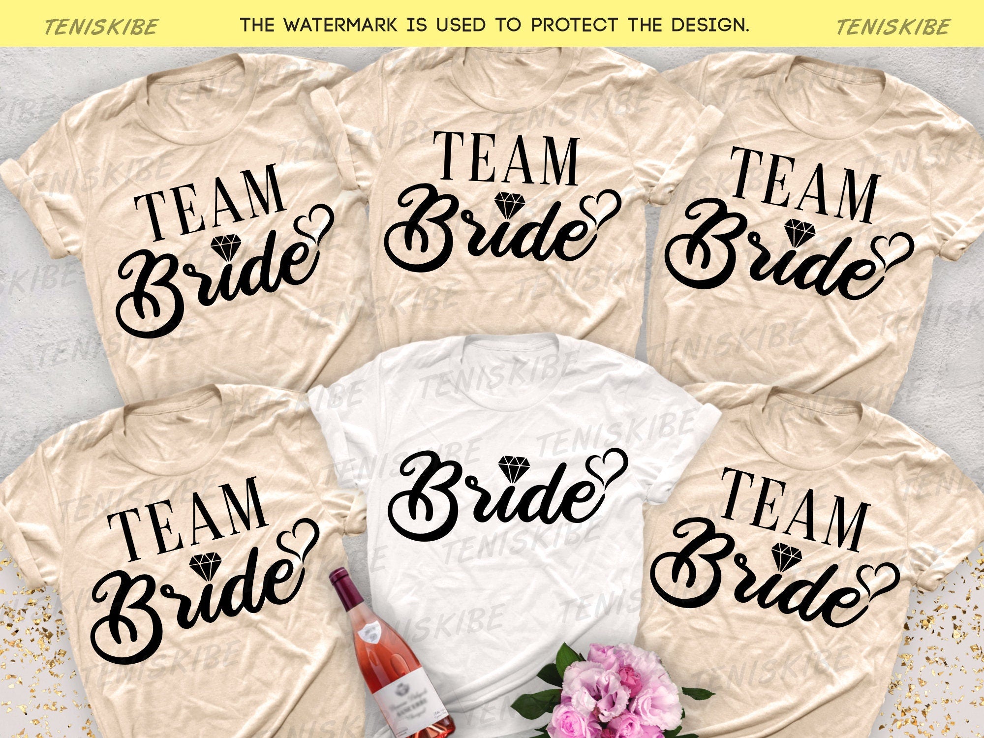 Bride and Tteam Bride Bachelorette Party T-shirts