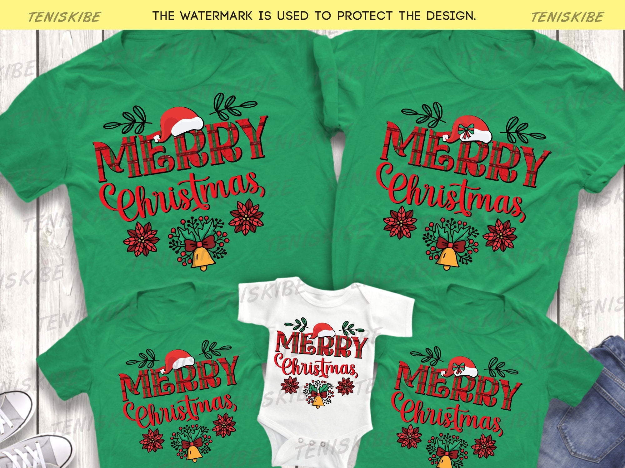 Merry Christmas Santa Hat T-shirt