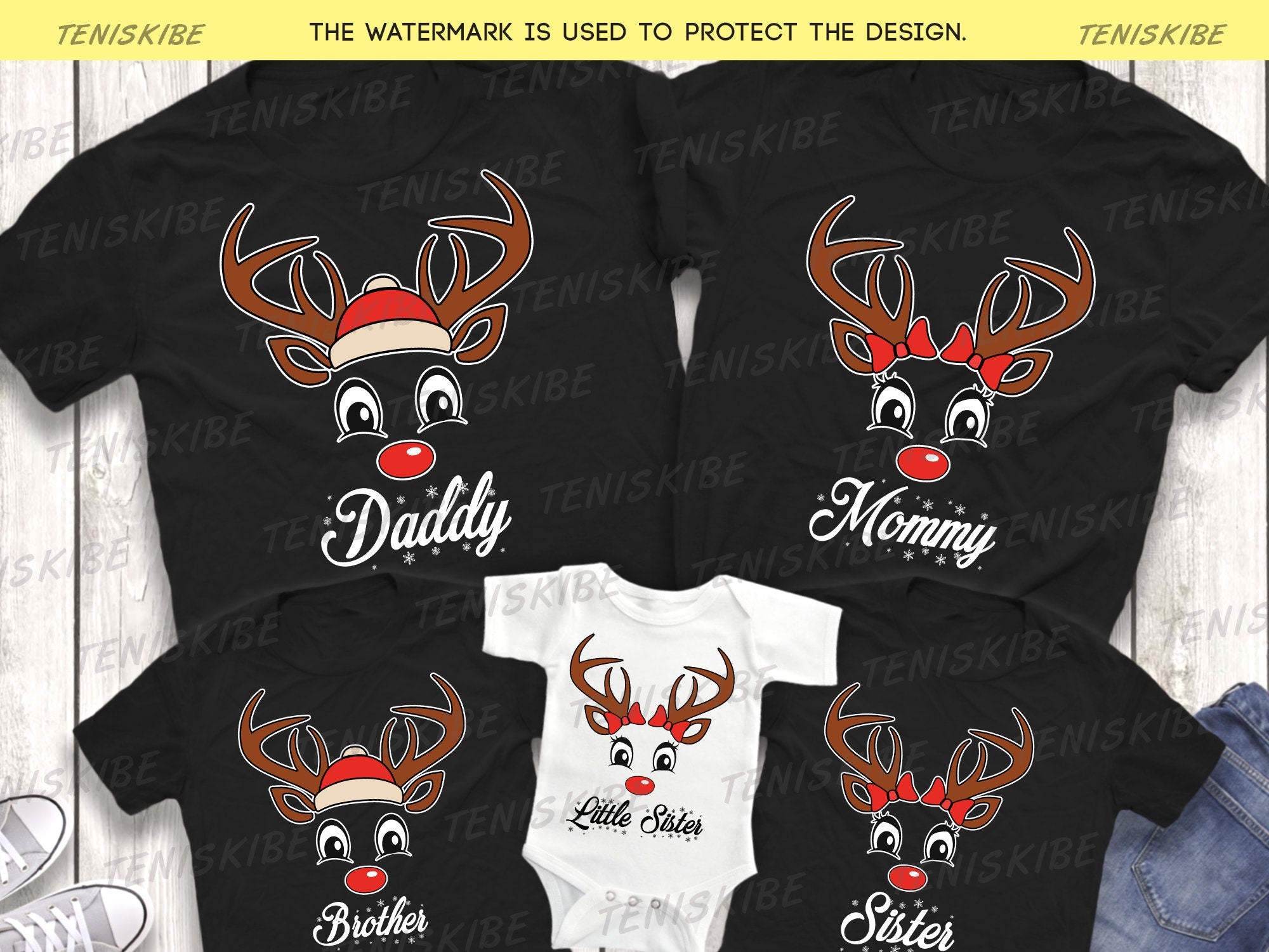 Custom Name Christmas Deer T-shirt