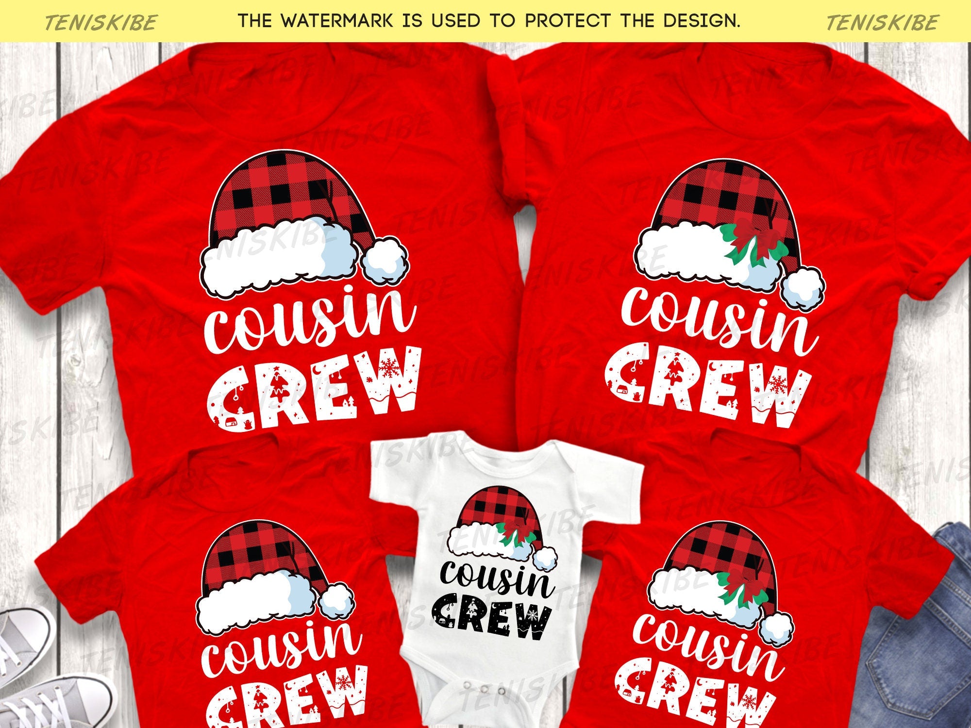 Christmas Hats Cousin Crew T-shirts