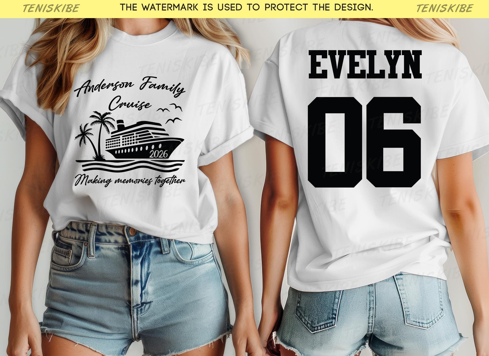 Custom Cruise Famiy Shirts, Front and Back Cruise T-shirt